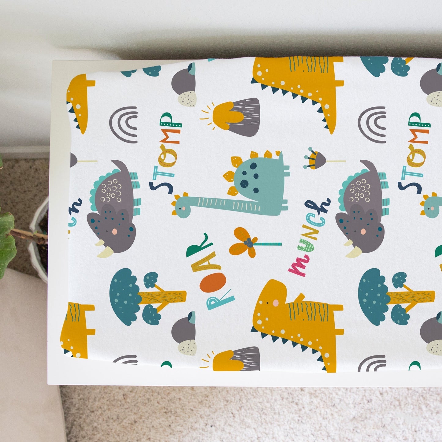 Dinosaur Changing Pad Cover for Baby Nursery Decor Honey Lemonade
