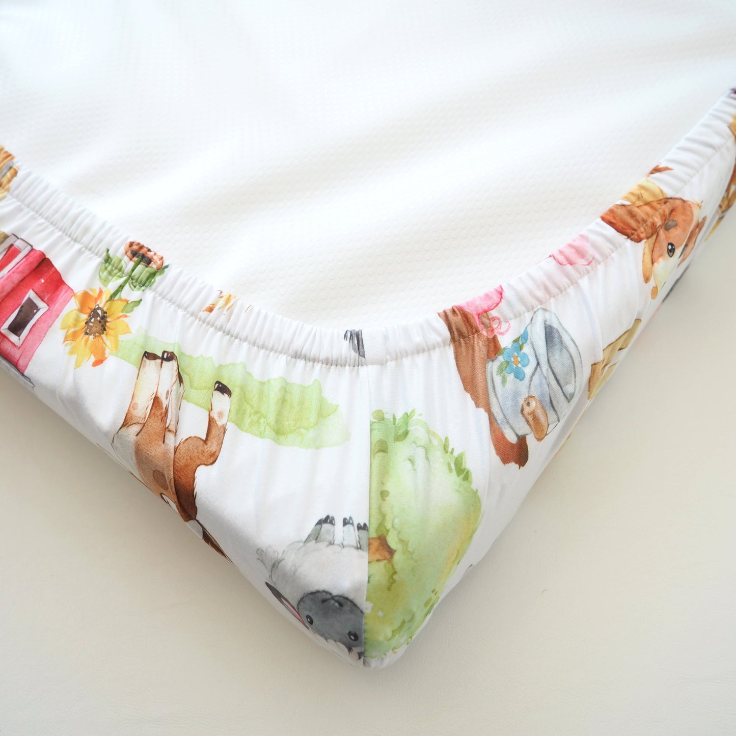 Farm Animals Changing Pad Cover Adorable Nursery Decor Honey Lemonade