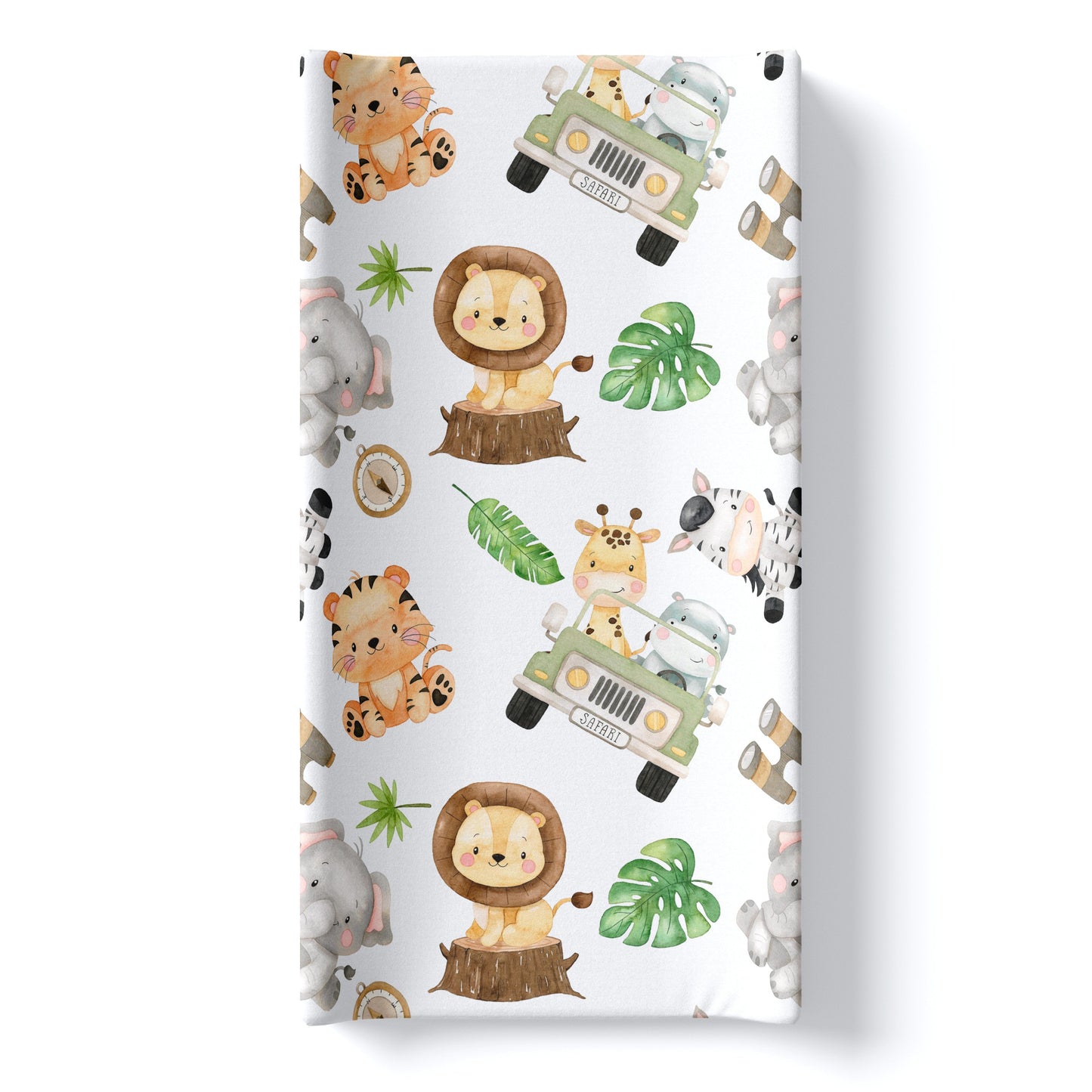 Safari Changing Pad Cover for Nursery with Playful Animals and Jungle Theme Decor Honey Lemonade