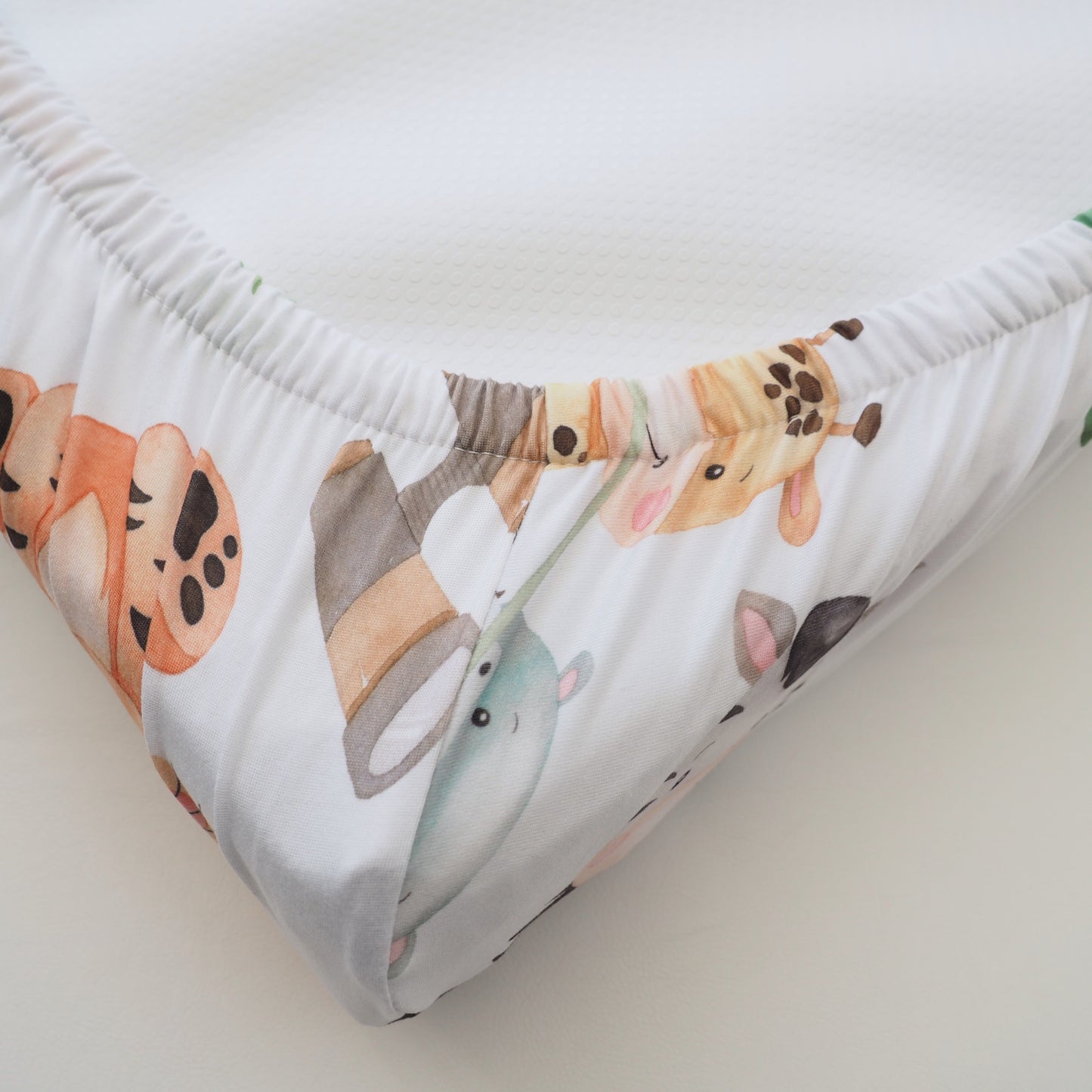 Safari Changing Pad Cover for Nursery with Playful Animals and Jungle Theme Decor Honey Lemonade