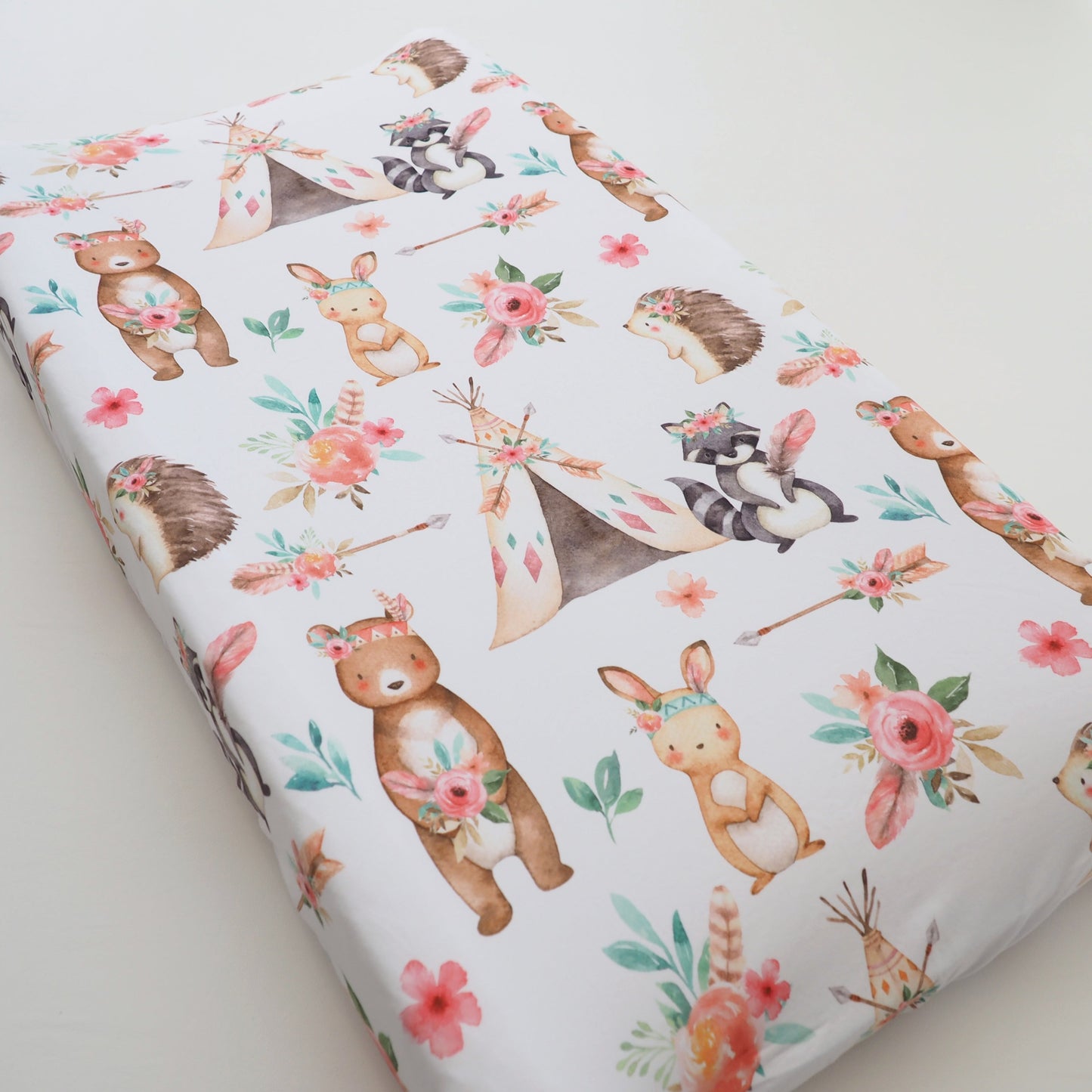 Changing Pad Cover Woodland Tribe Soft Fabric Nursery Accessory Honey Lemonade