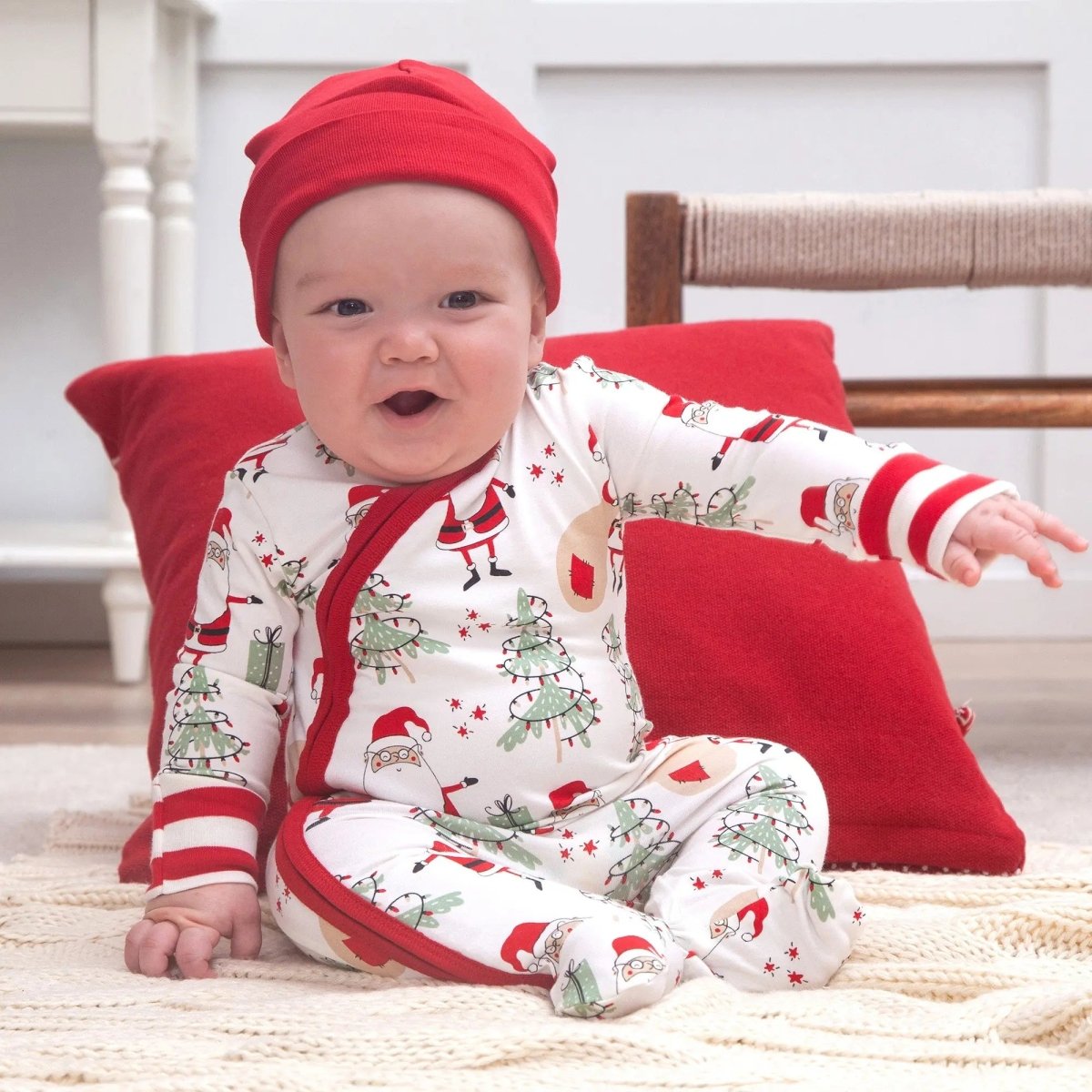 Tesa Babe Christmas Santa Bamboo Zipper Romper for Babies Cozy - Everetts Place Boutique -