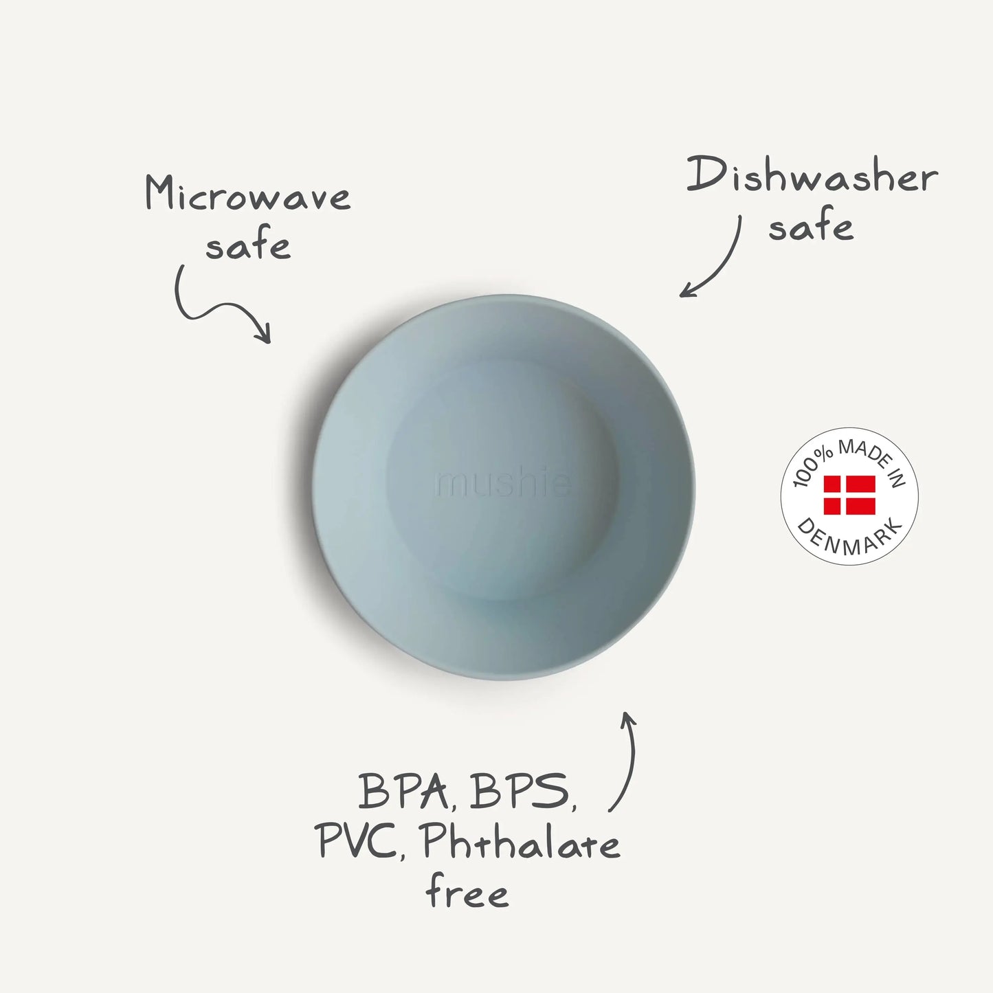 Round Dinnerware Bowl Set BPA Free Plastic Dishwasher Safe Microwave Safe Mushie