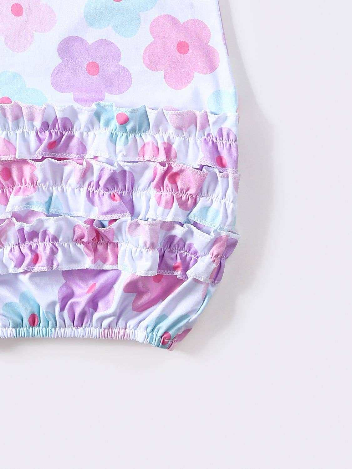 Clover Cottage Purple Daisy Baby Gown for Newborns with Matching Headband Clover Cottage