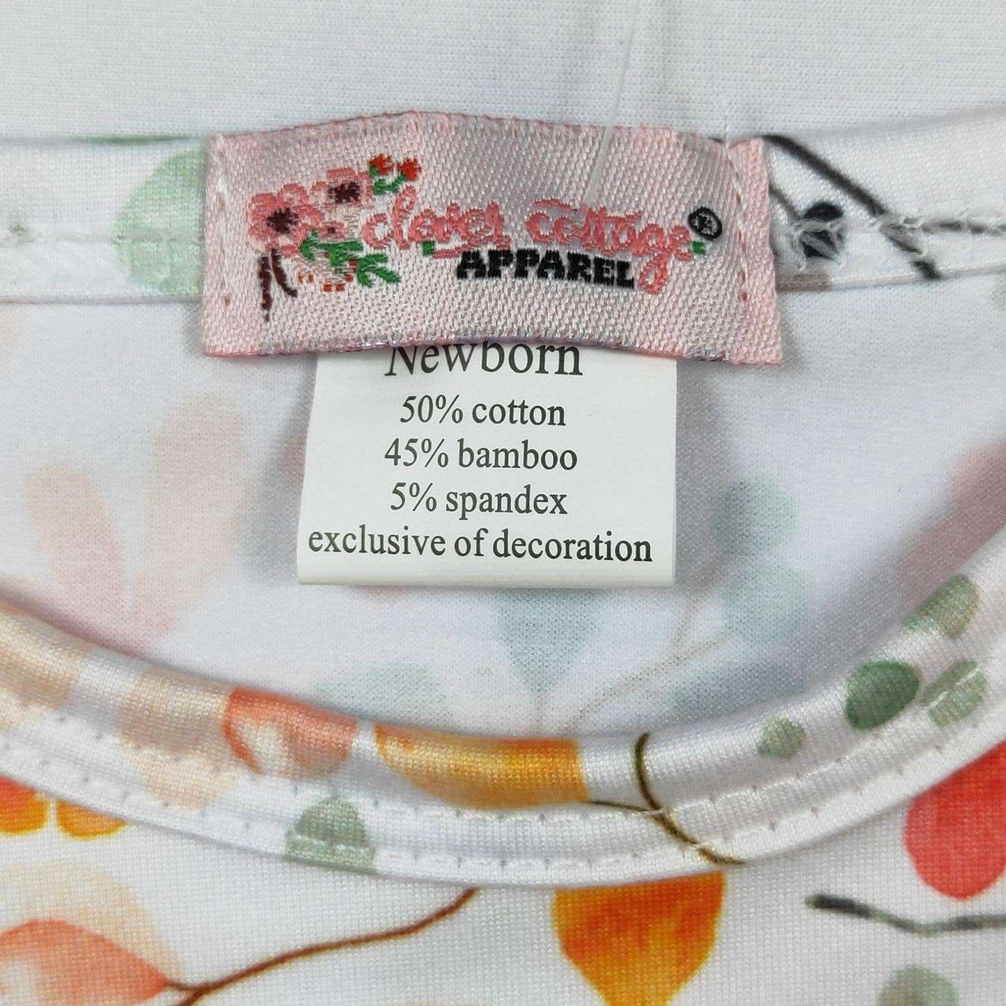 Clover Cottage Wild Flower Baby Gown for Infants with Matching Headband at Everetts Place Clover Cottage