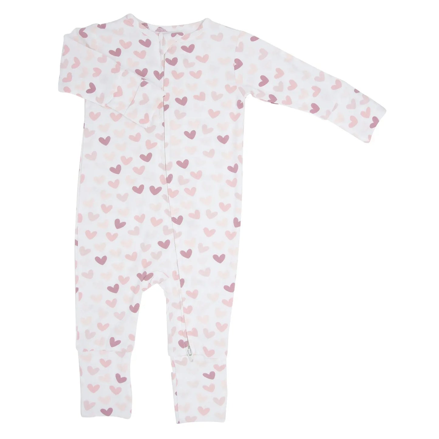 Convertible Baby Romper with Two Way Zip and Fold Over Legs Sweet Bamboo