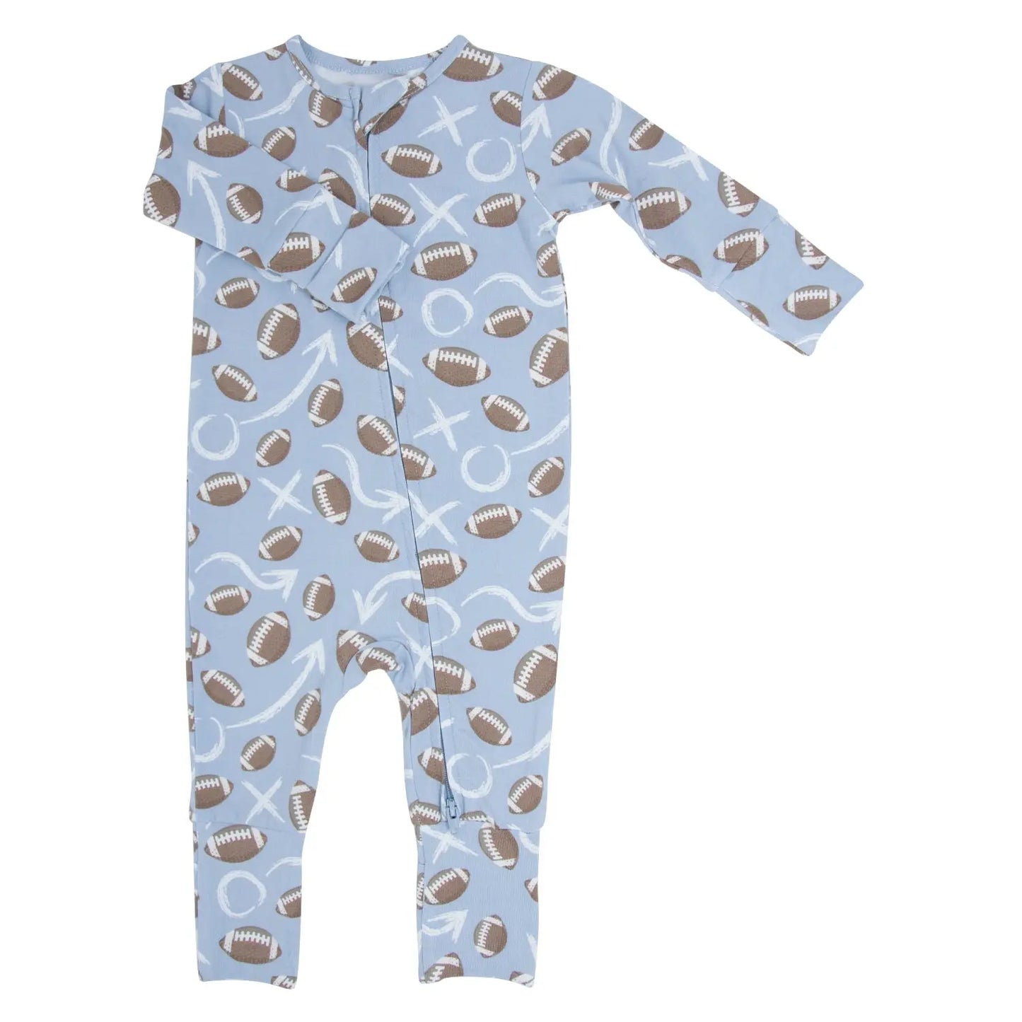 Convertible Baby Romper With Two Way Zip And Fold Over Legs Sweet Bamboo