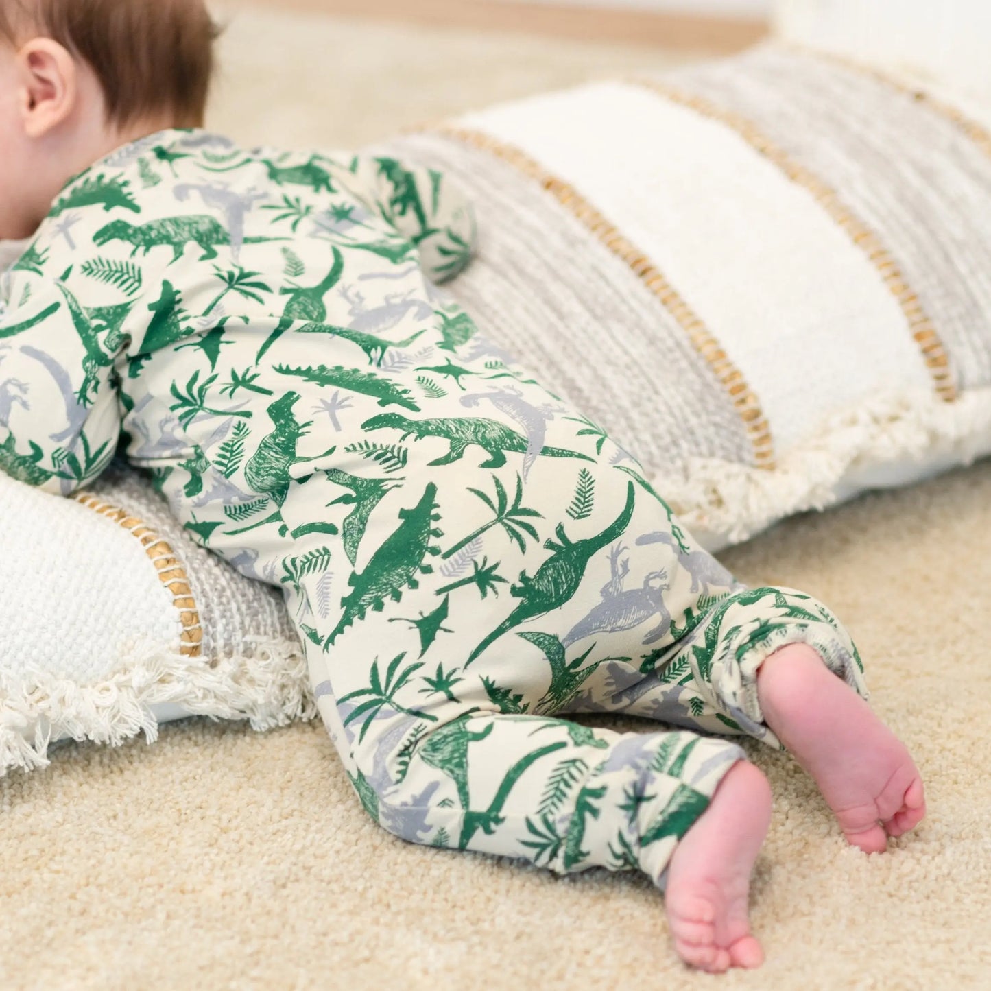 Convertible Baby Romper With 2 Way Zip And Fold Over Legs Sweet Bamboo
