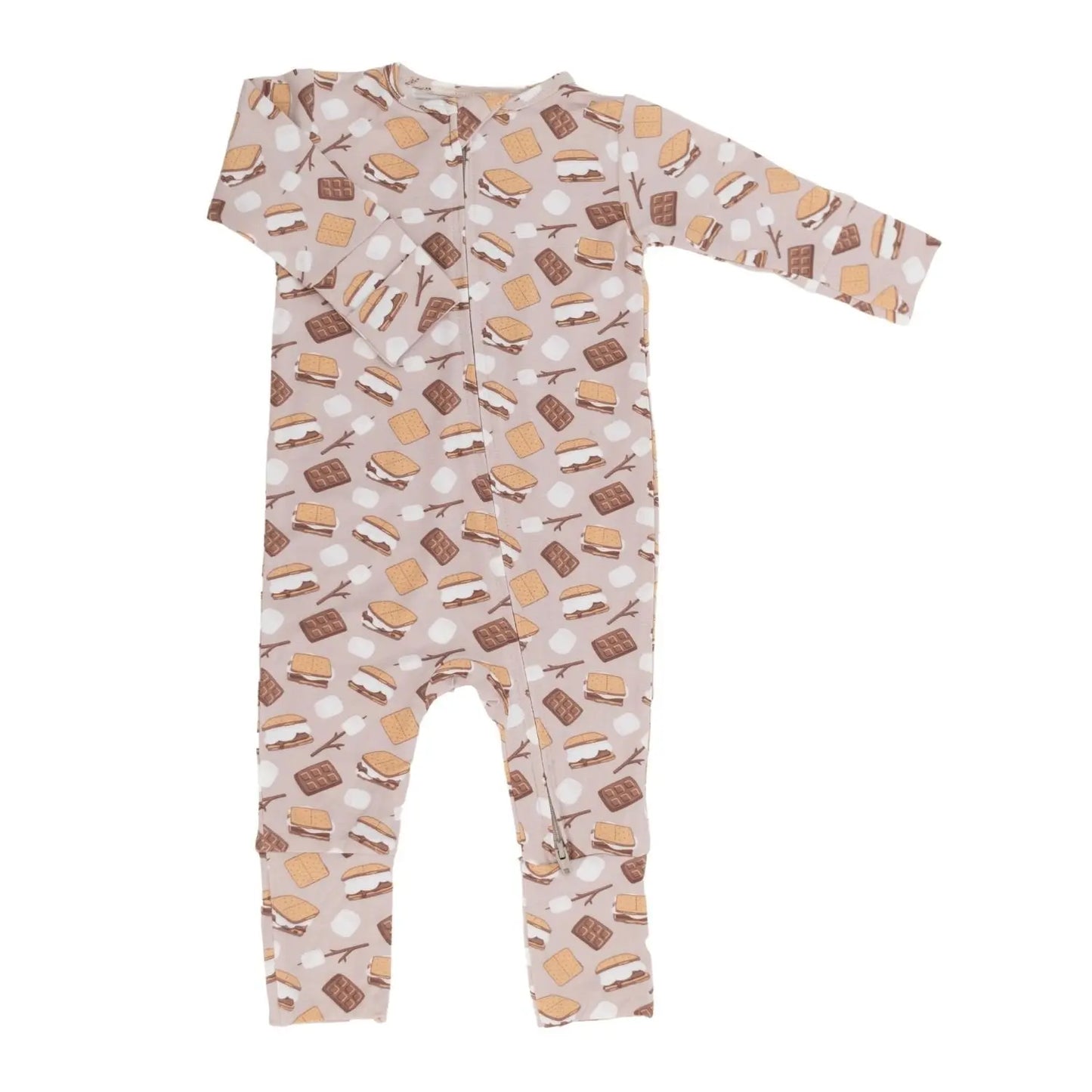 Convertible Baby Romper with Two Way Zip and Fold Over Legs Sweet Bamboo