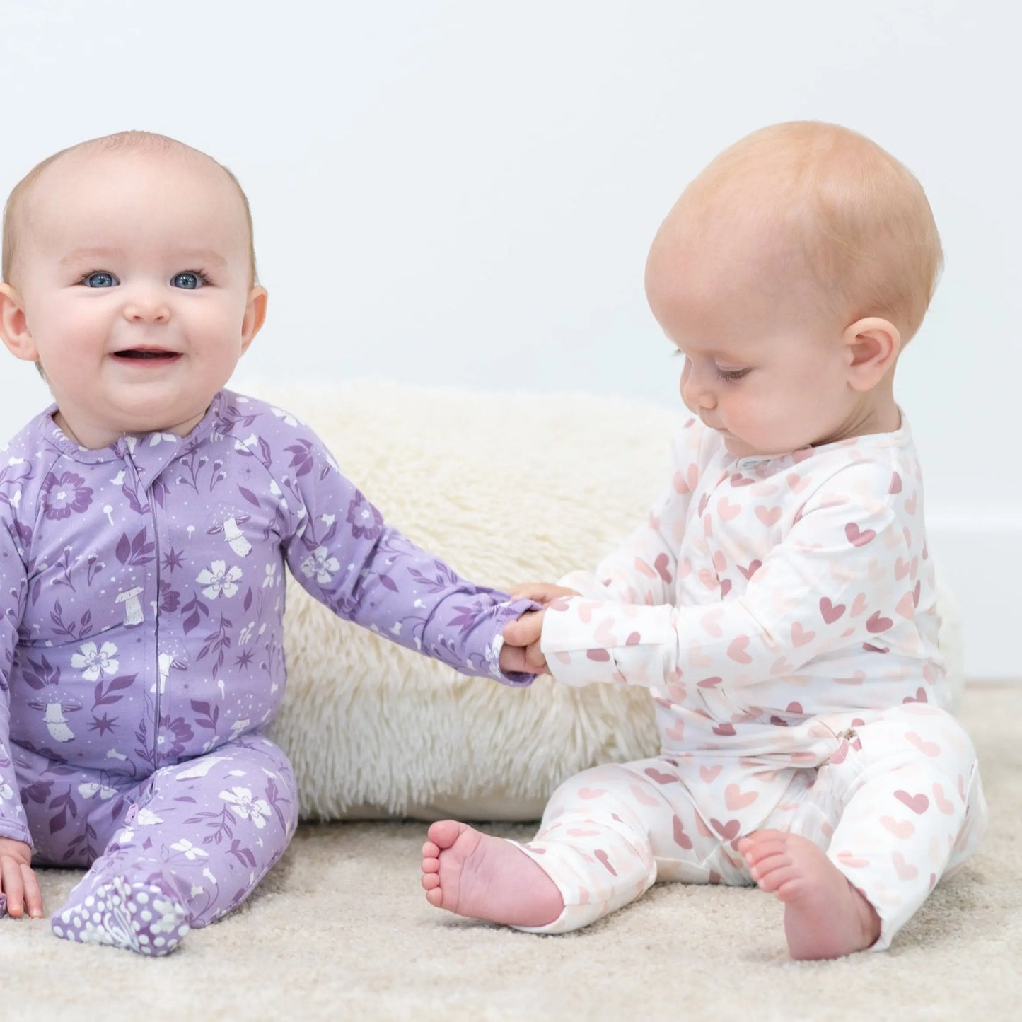 Convertible Baby Romper with Two Way Zip and Fold Over Legs Sweet Bamboo