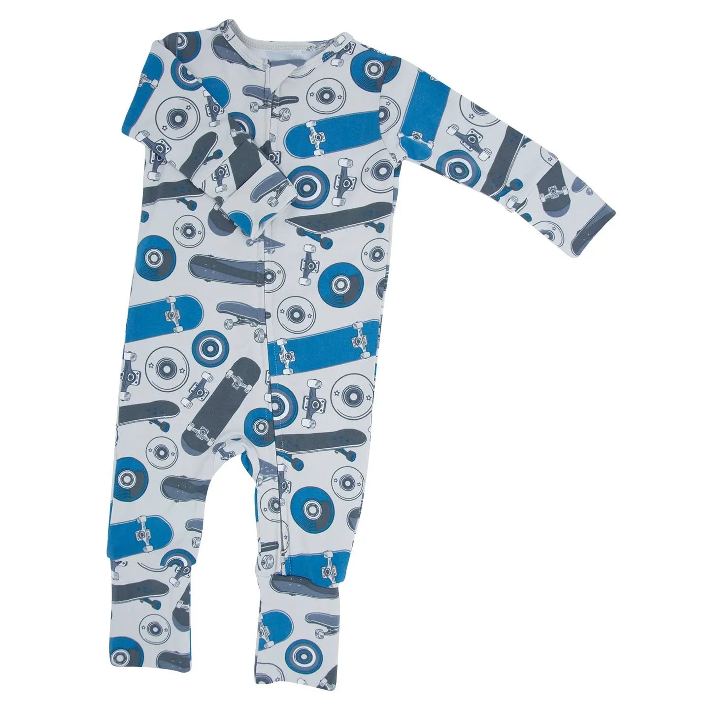 Convertible Baby Romper with Two Way Zip and Fold Over Legs Sweet Bamboo