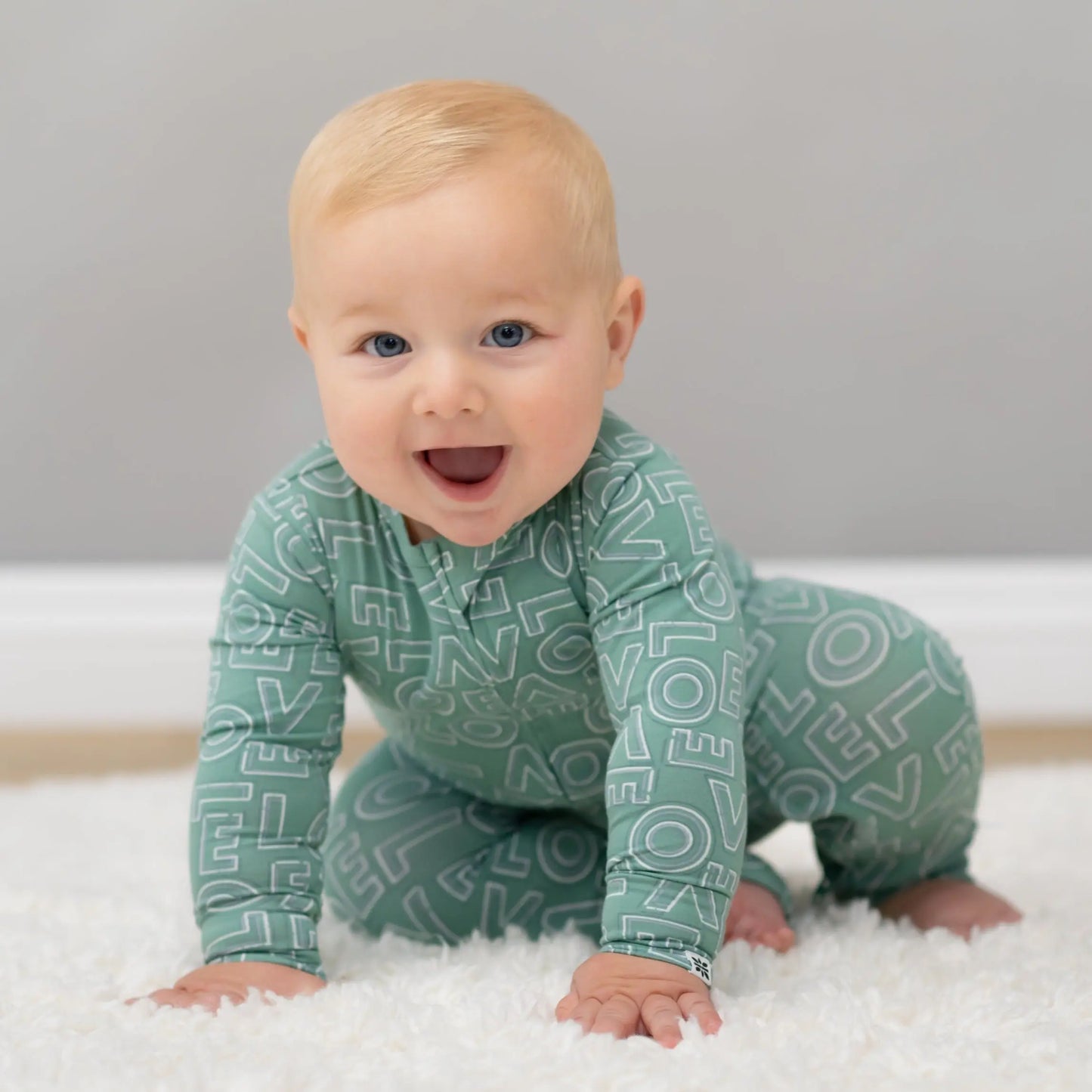 Convertible Baby Romper With Two Way Zip And Fold Over Legs Sweet Bamboo