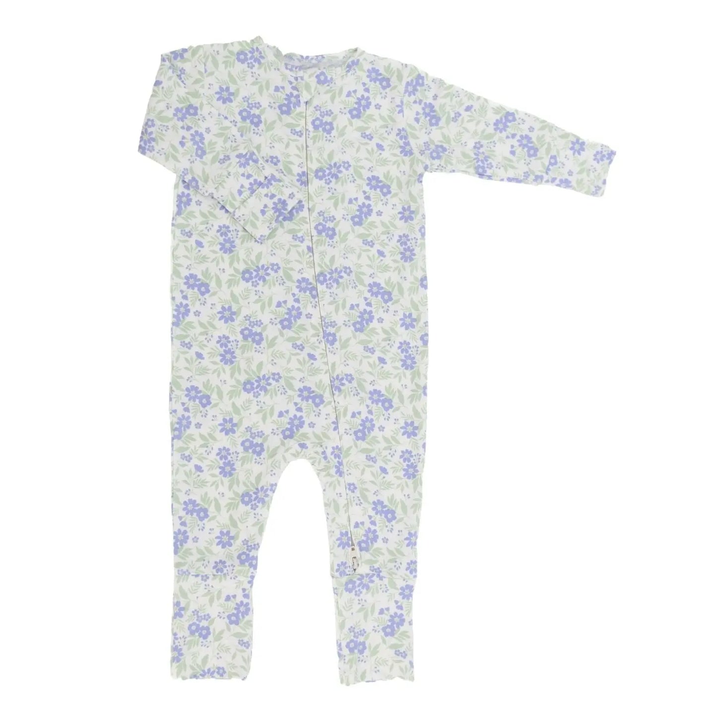 Convertible Baby Romper with Two Way Zip and Fold Over Legs for Easy Changing Sweet Bamboo