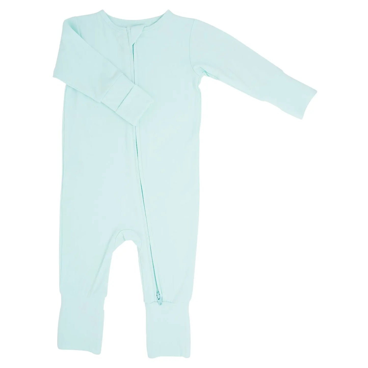 Convertible Baby Romper with Two Way Zip and Fold Over Legs Sweet Bamboo
