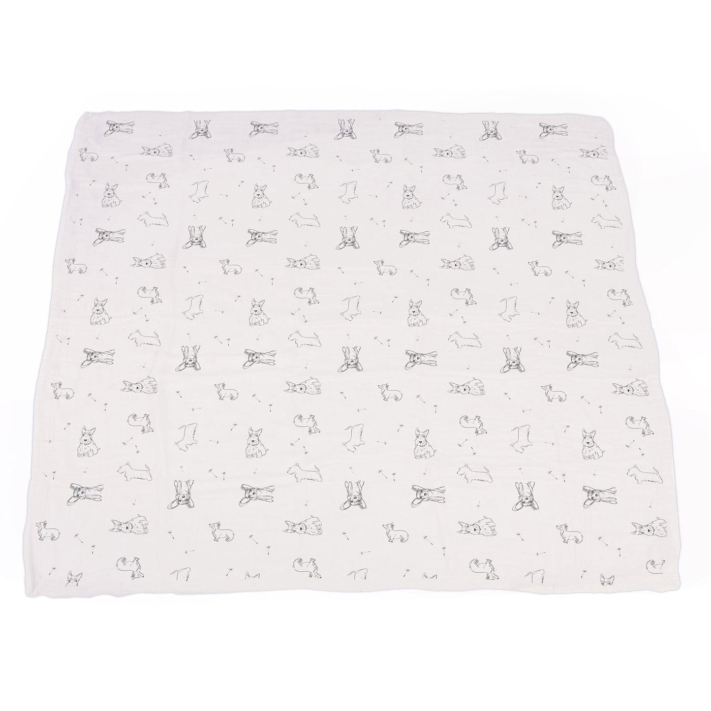 Corgi And Dandelion Seeds Bamboo Muslin Newcastle Blanket 100 Percent Natural Soft Cozy For Kids Newcastle Classics
