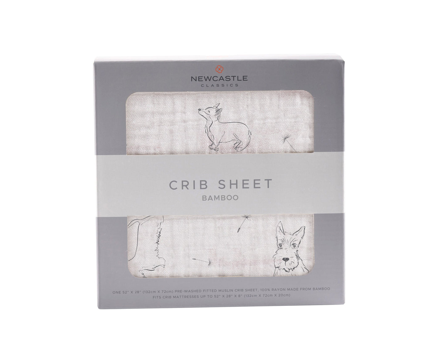 Corgi Bamboo Muslin Crib Sheet Soft Breathable Comfy Snug Fit 28 Inch by 52 Inch Newcastle Classics