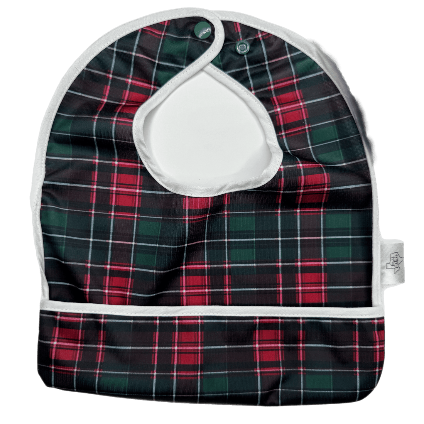Cozy Flip Bib With Pocket For Food And Drool Machine Washable Water Resistant Design Texas Tushies