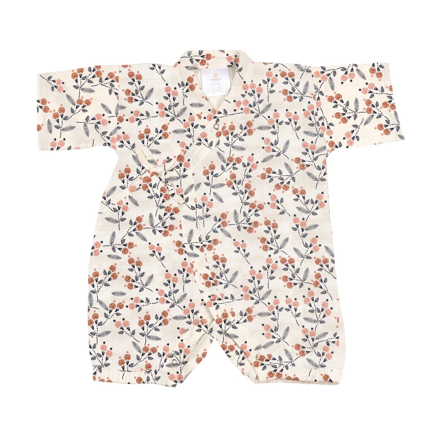 Dahlia Floral Bamboo Newcastle Mini Kimono Jumpsuit For Babies Newcastle Classics