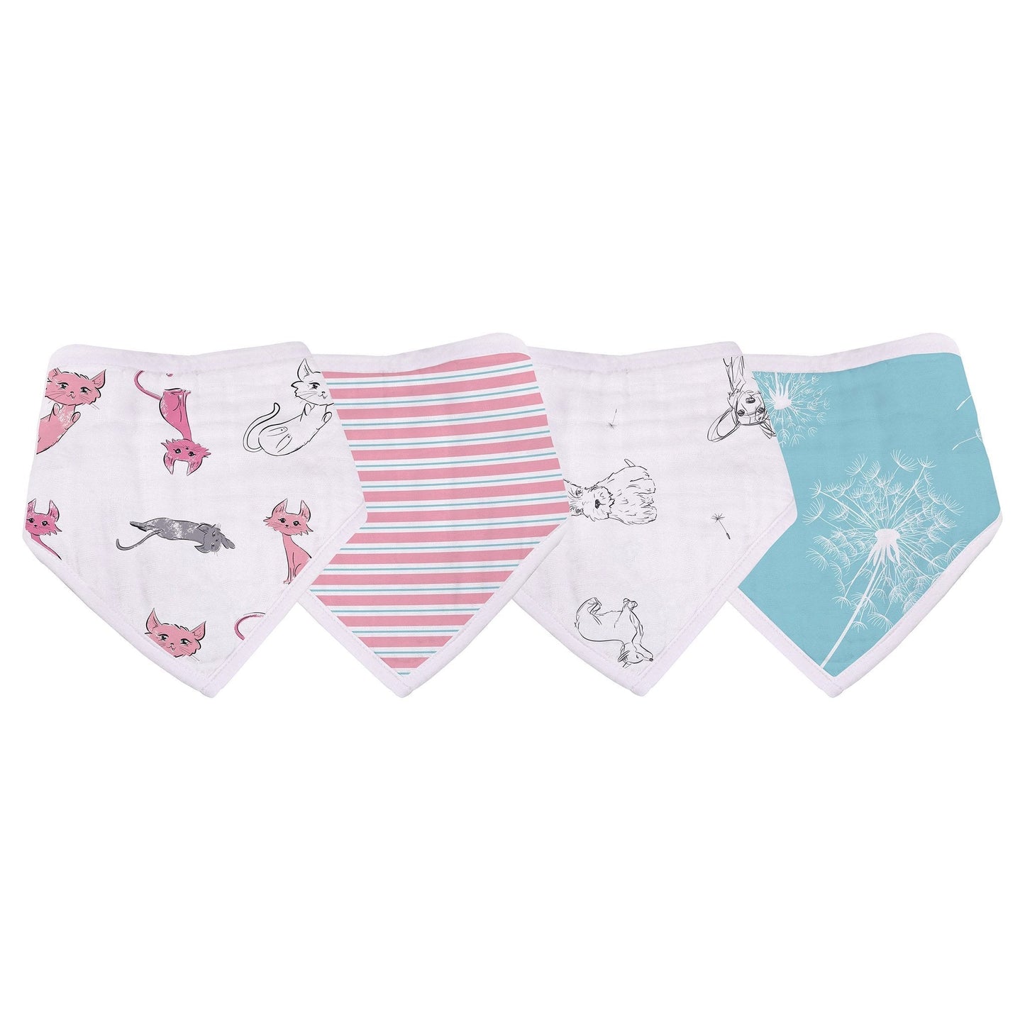 Dandelions Bamboo Bandana Bibs 4 Pack Soft Absorbent Muslin Teething Feeding Bibs Newcastle Classics