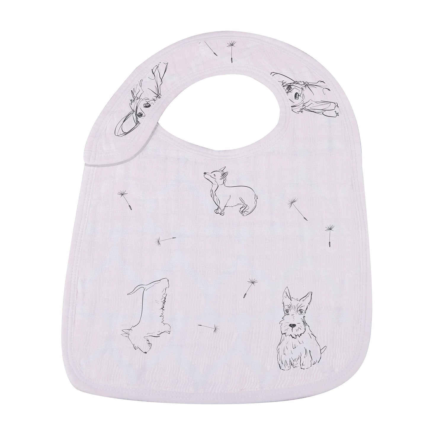 Dandelions Bamboo Muslin Snap Bibs 3 Pack Soft Absorbent Teething Feeding Bibs Newcastle Classics