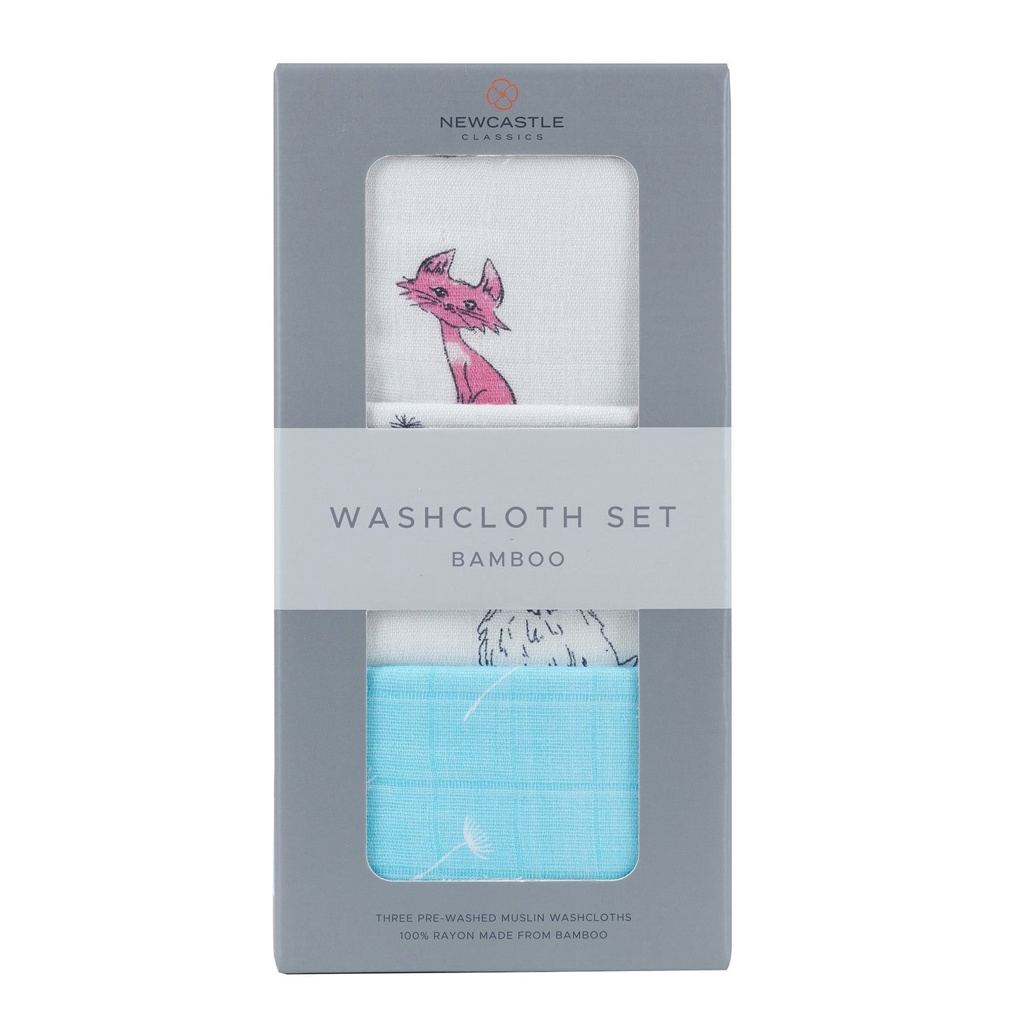 Dandelions Bamboo Washcloth Set of 3 Natural Muslin Bath Towels 12 x 12 Inches Newcastle Classics