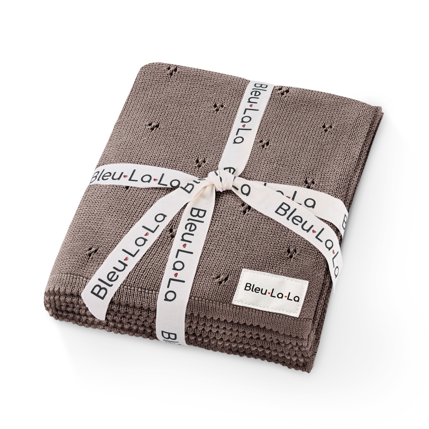 Organic Pointelle Luxury Knit Swaddle Blanket in 100 Percent Organic Cotton Bleu La La