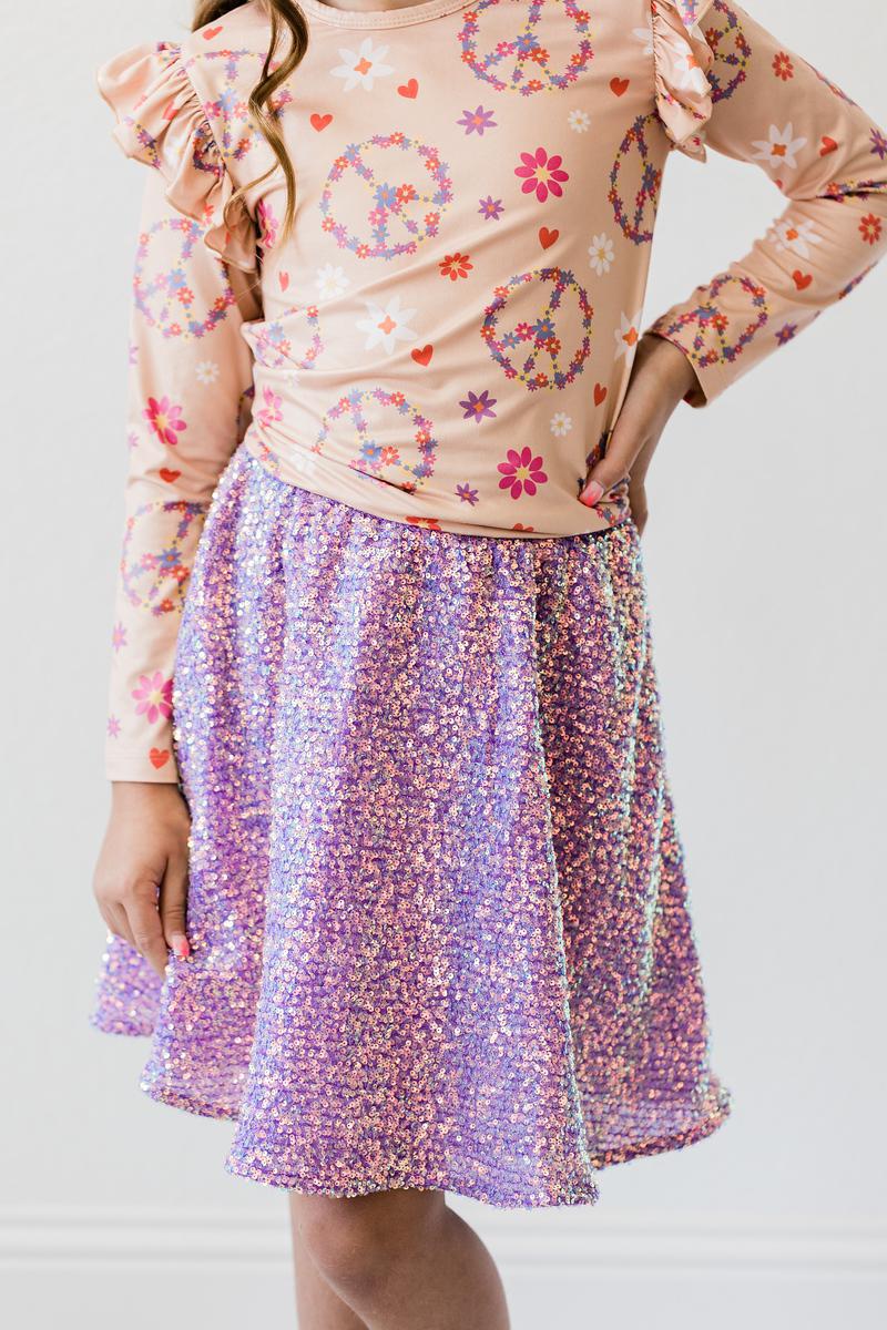 Mila & Rose ® Flower Child Long Sleeve Ruffle Tee for Girls Mila Rose - Apparel & Accessories > Clothing > Clothing Tops Ruffle Tee L/S