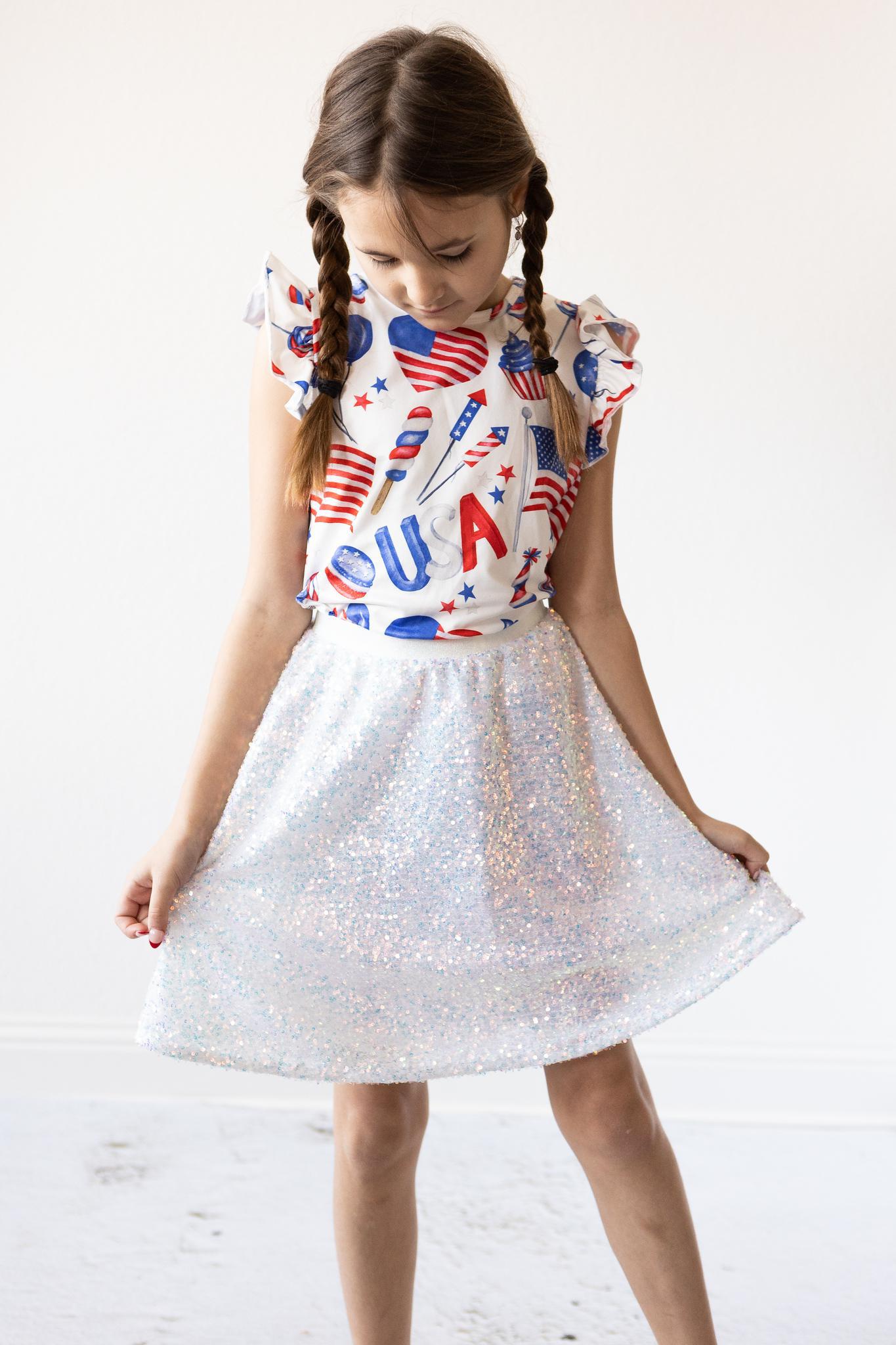 Mila & Rose ® Mila And Rose Disco Sequin Twirl Skirt Final Sale Now - Apparel & Accessories > Clothing > Skirts Sequin Skirt