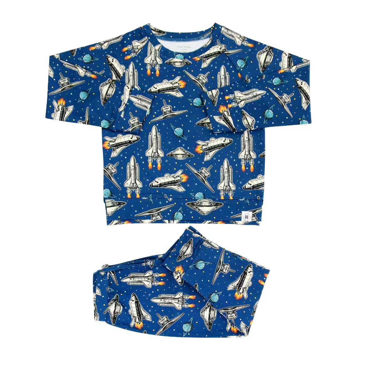 Sweet Bamboo Deep In Orbit Luxaboo Crew Neck Jogger Set For Kids - Apparel & Accessories > Clothing > Baby & Toddler Clothing > Baby & Toddler Outfits Crew Neck Jogger Sets