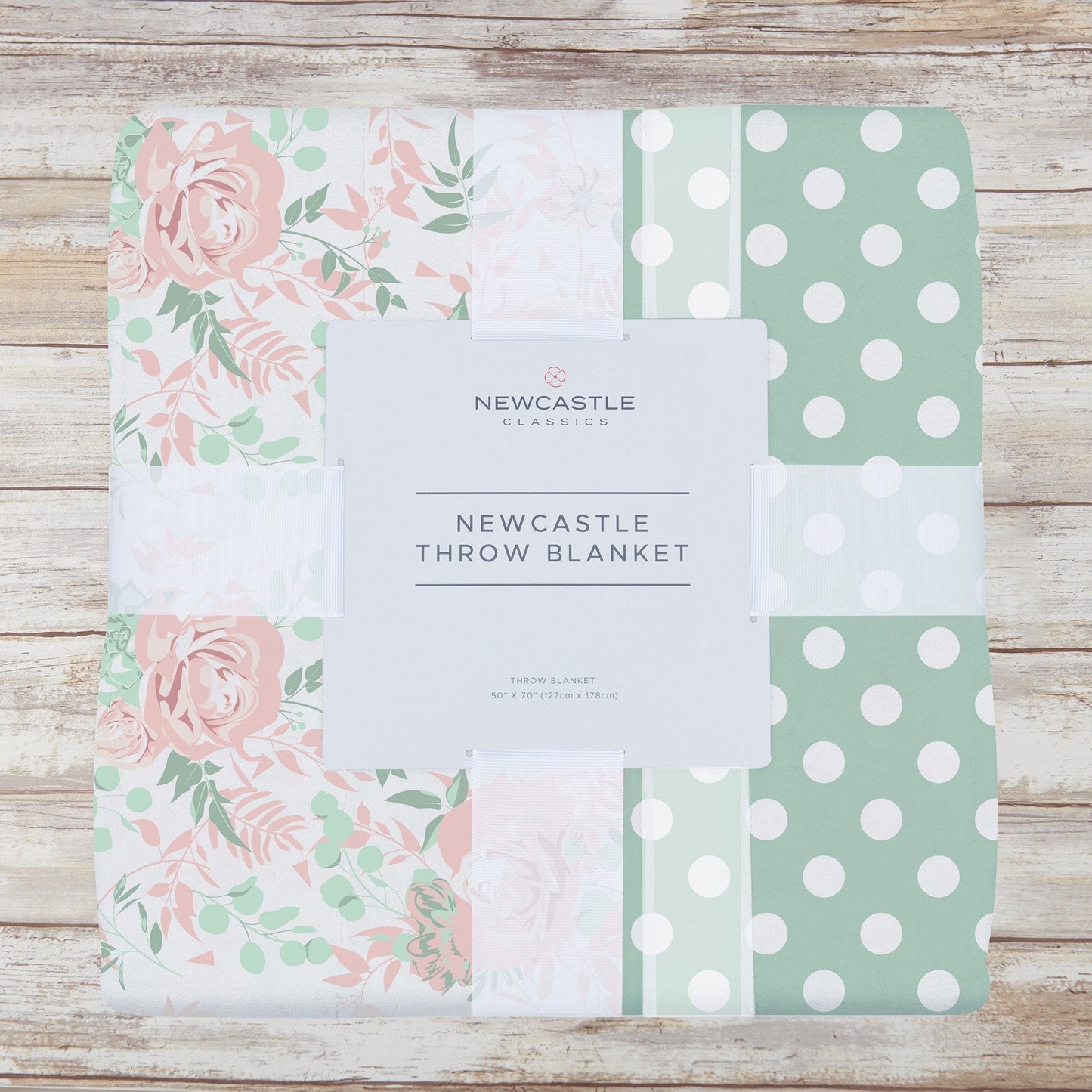 Desert Rose and Jade Polka Dot Cotton Muslin Throw Blanket 50 x 70 Inches Newcastle Classics