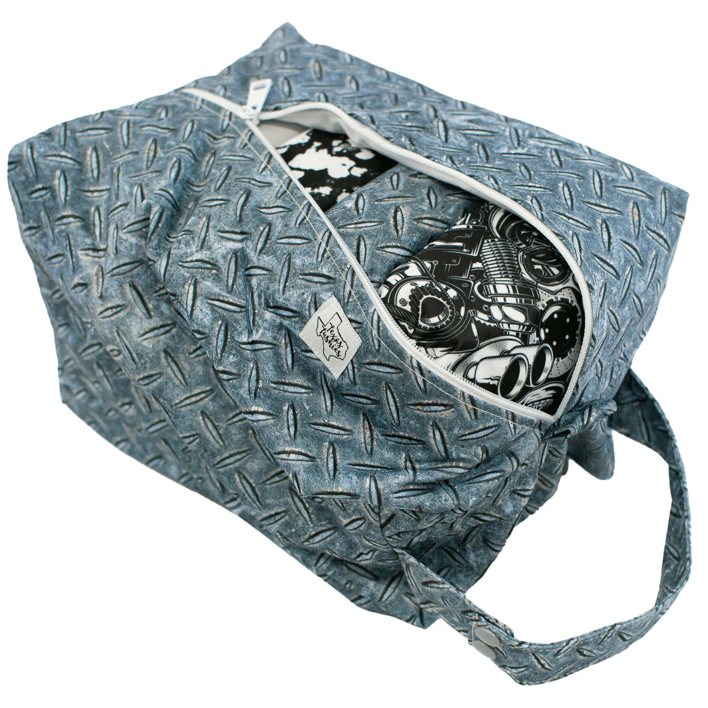 Diamond Plated Diaper Pod With Two Layer PUL For 8 To 12 Diapers Texas Tushies