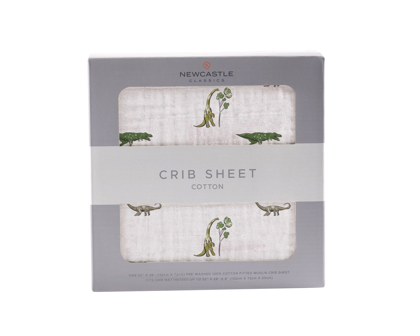 Dino Days Cotton Muslin Crib Sheet Breathable Soft Comfortable 28x52 Inches Newcastle Classics