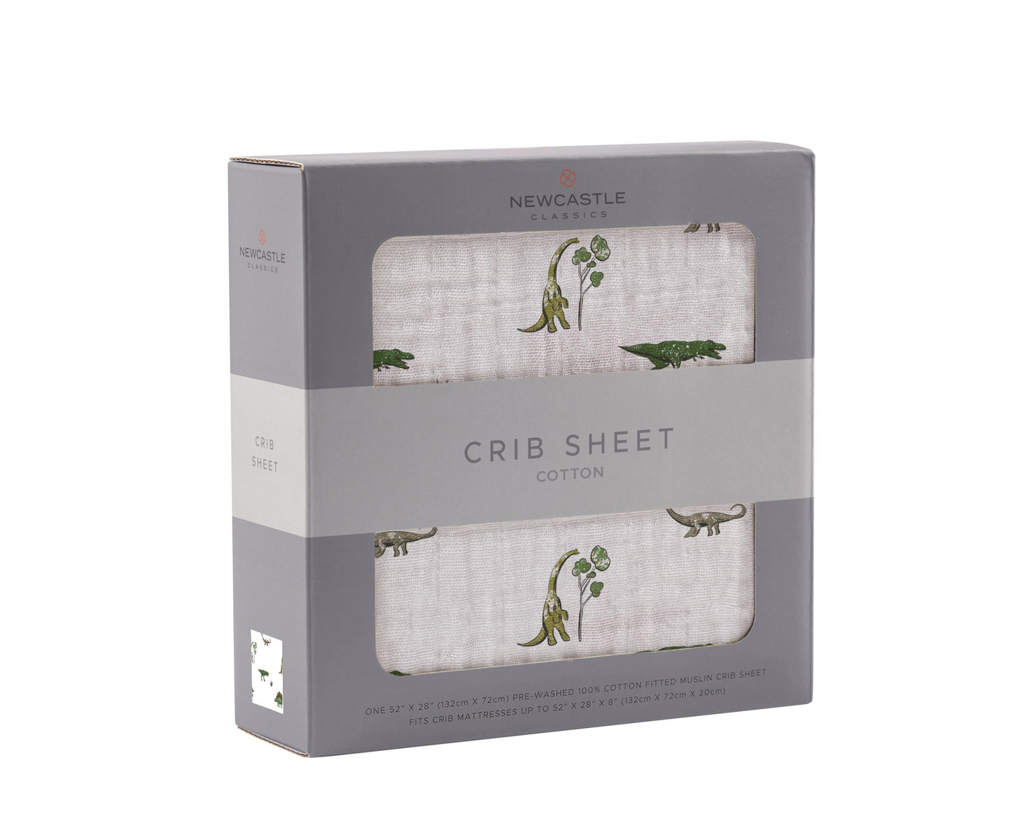 Dino Days Cotton Muslin Crib Sheet Breathable Soft Comfortable 28x52 Inches Newcastle Classics