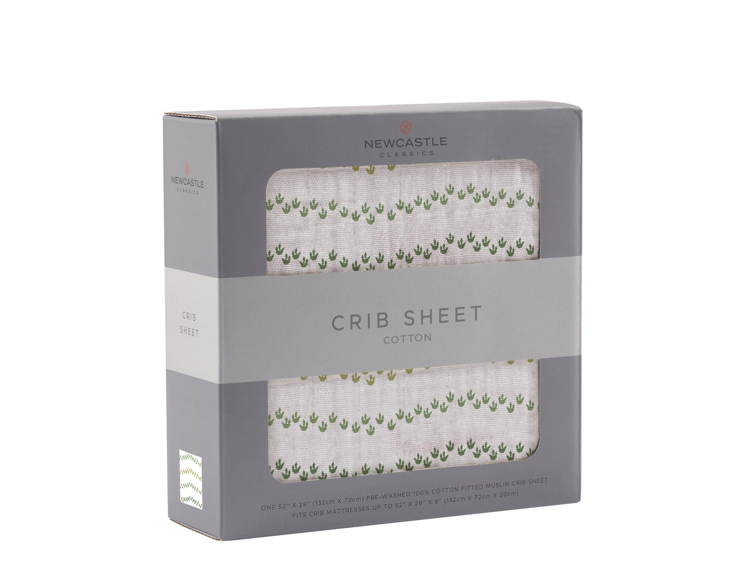 Dino Feet Cotton Muslin Crib Sheet Soft Breathable Comfy Bedding 28x52 Inches Newcastle Classics