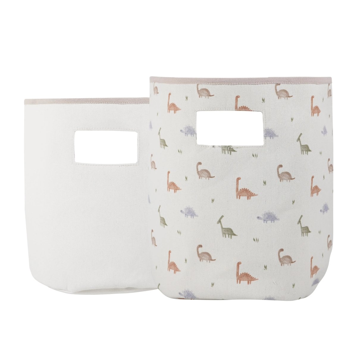 Dinosaur Soft Storage Baskets 2 Pack for Nursery Organization.