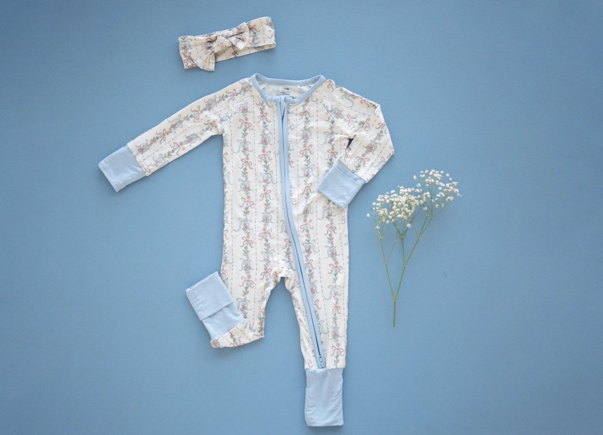 Dreamlet Dreamlet Bow Blossom Baby Headband Bamboo Fabric 6 Months - Everetts Place Boutique -