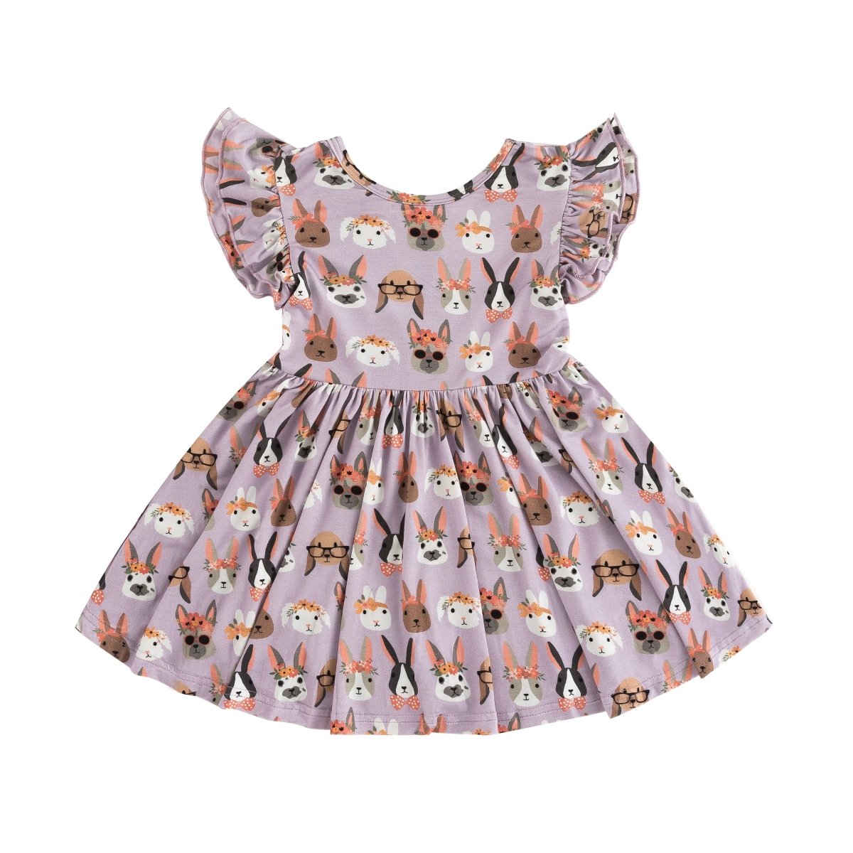 Dreamlet Dreamlet Midsummer Bunnies Twirl Dress Ruffle Cap Sleeve - Everetts Place Boutique -