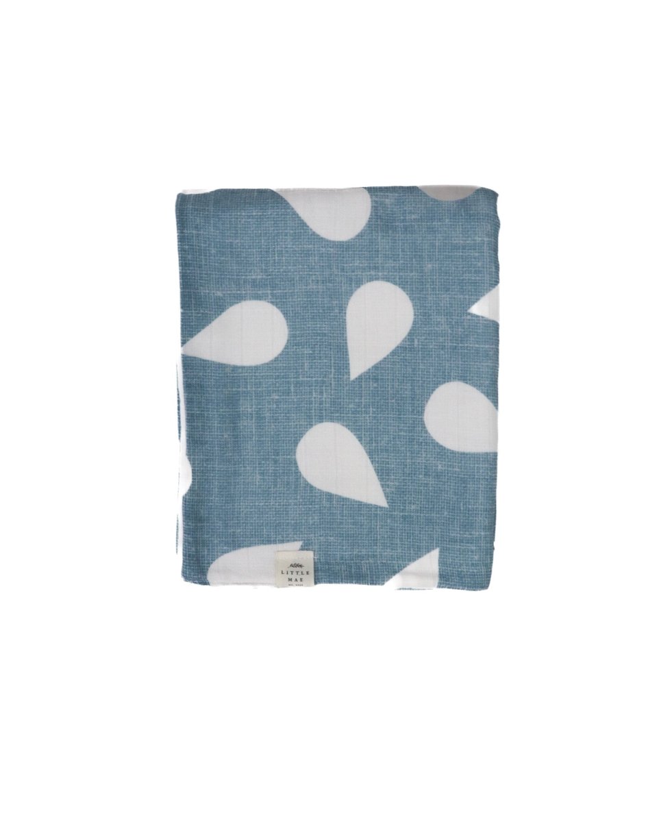 Little Mae & Co Droplet Deluxe Organic Muslin Baby Blanket Swaddle Cover - Everetts Place Boutique -