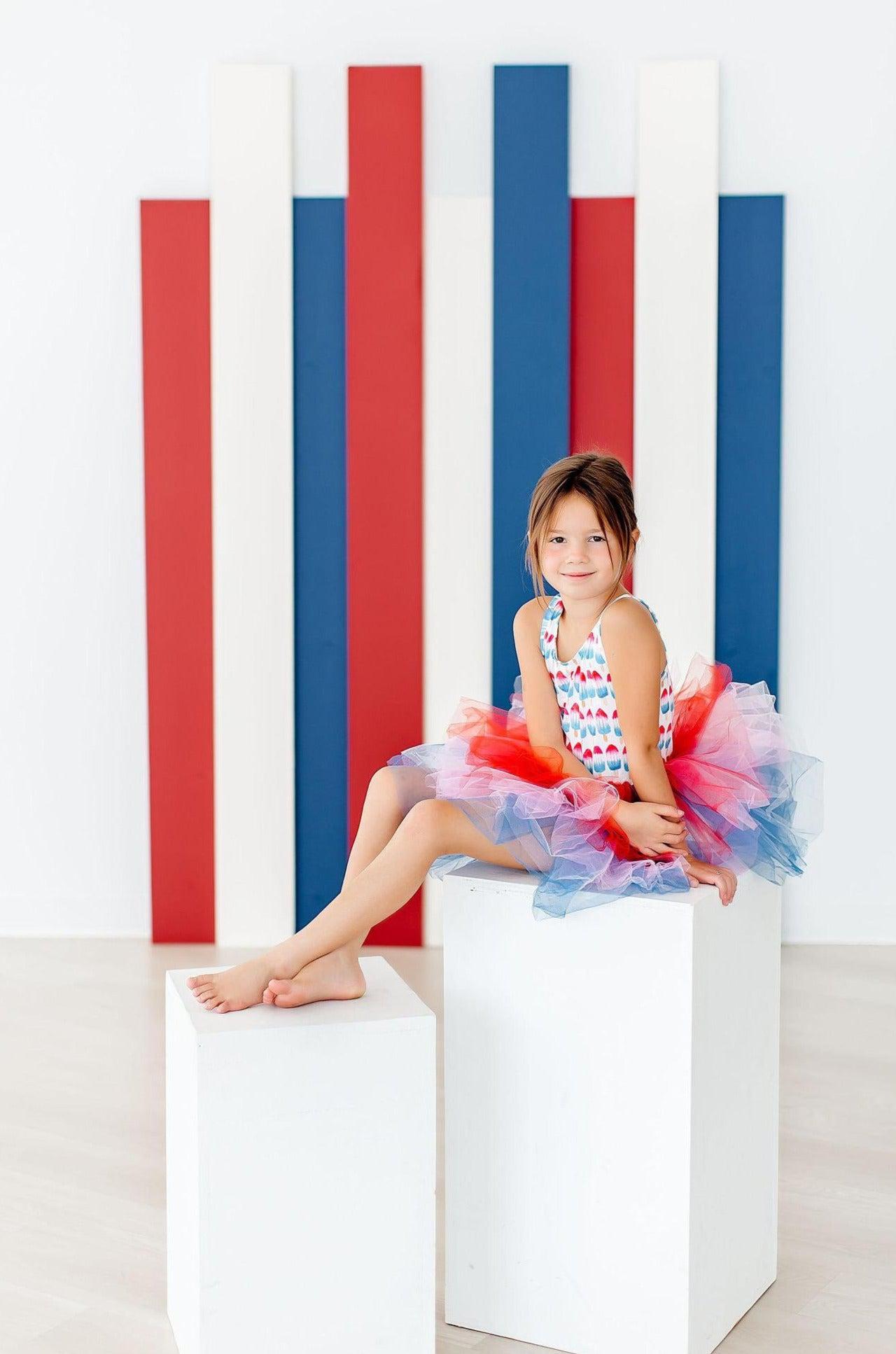 Mila & Rose ® Red White Cute Tank Tutu Leotard For Girls Dancewear - Apparel & Accessories > Clothing > Activewear > Dance Dresses, Skirts & Costumes Tutu Leotard Tank