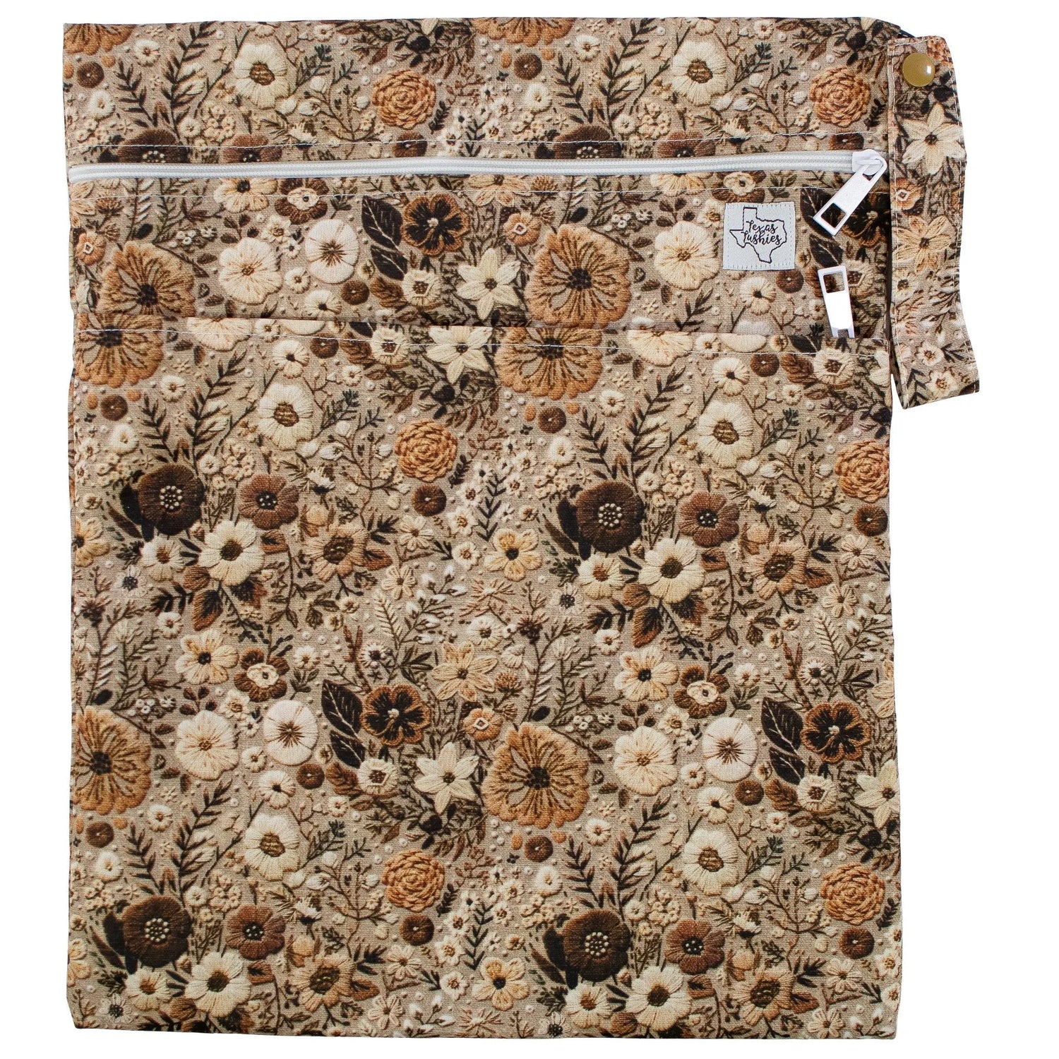 Texas Tushies Elenor Embroidery Wet Bag with Water Resistance for Stylish Parents - Baby & Toddler > Diapering > Diaper Wet Bags Diapers