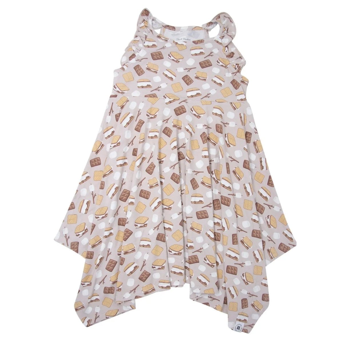 Emmas Racerback Dress For Girls With Ruffle Trim And Twirl Appeal Sweet Bamboo