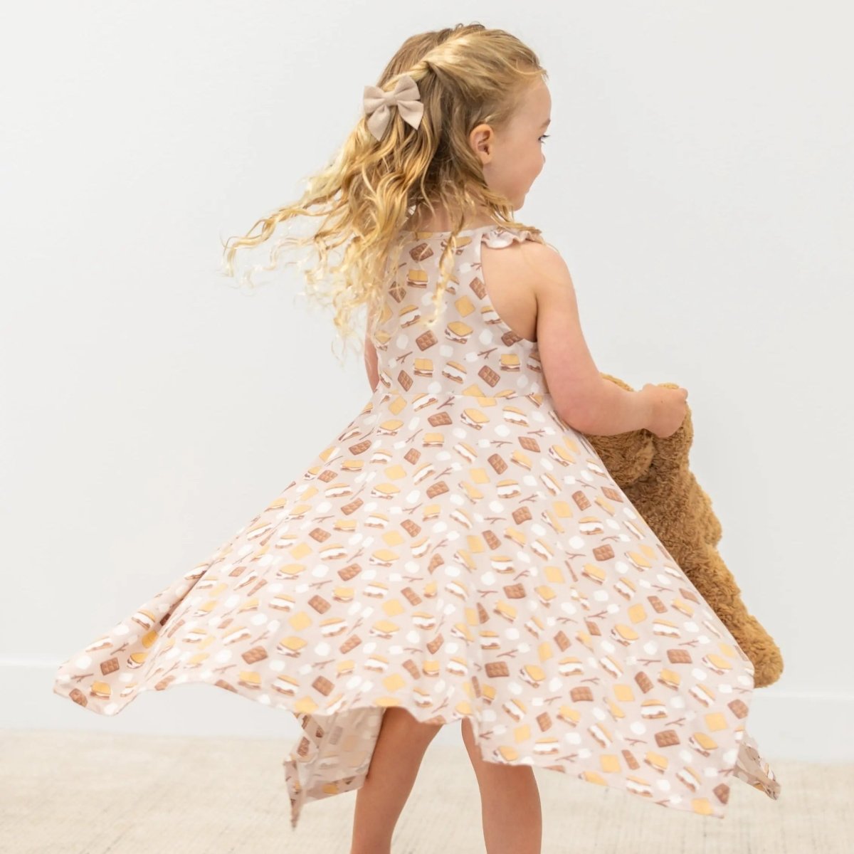 Emmas Racerback Dress For Girls With Ruffle Trim And Twirl Appeal Sweet Bamboo