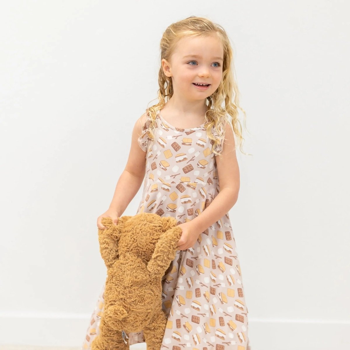 Emmas Racerback Dress For Girls With Ruffle Trim And Twirl Appeal Sweet Bamboo