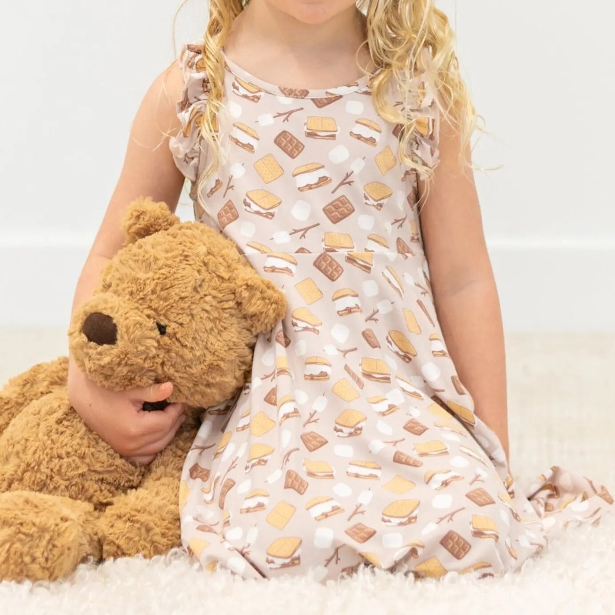 Emmas Racerback Dress For Girls With Ruffle Trim And Twirl Appeal Sweet Bamboo