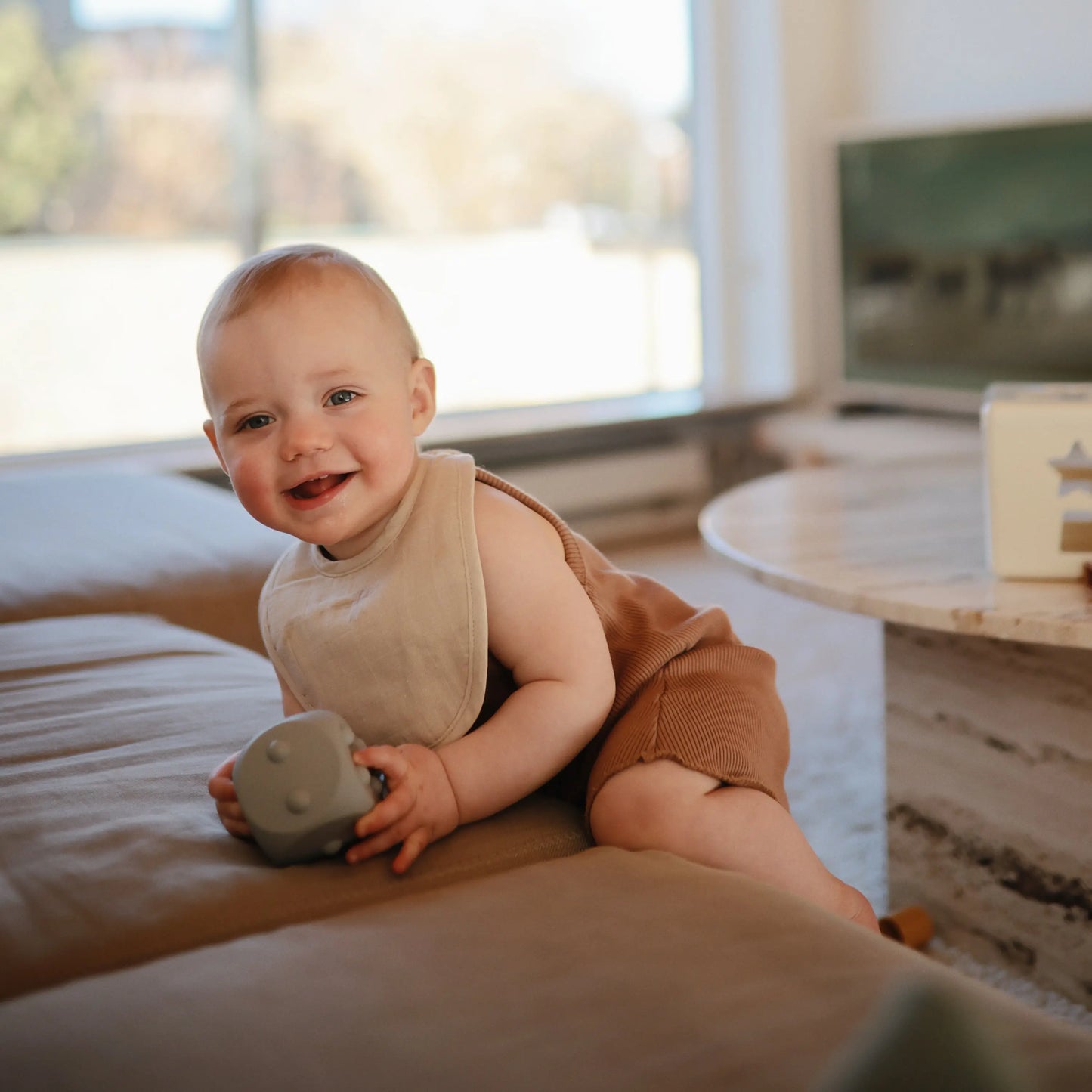 Muslin Bibs for Babies with Dual Snap Closure - Soft and Absorbent Multi-Layered Design Mushie