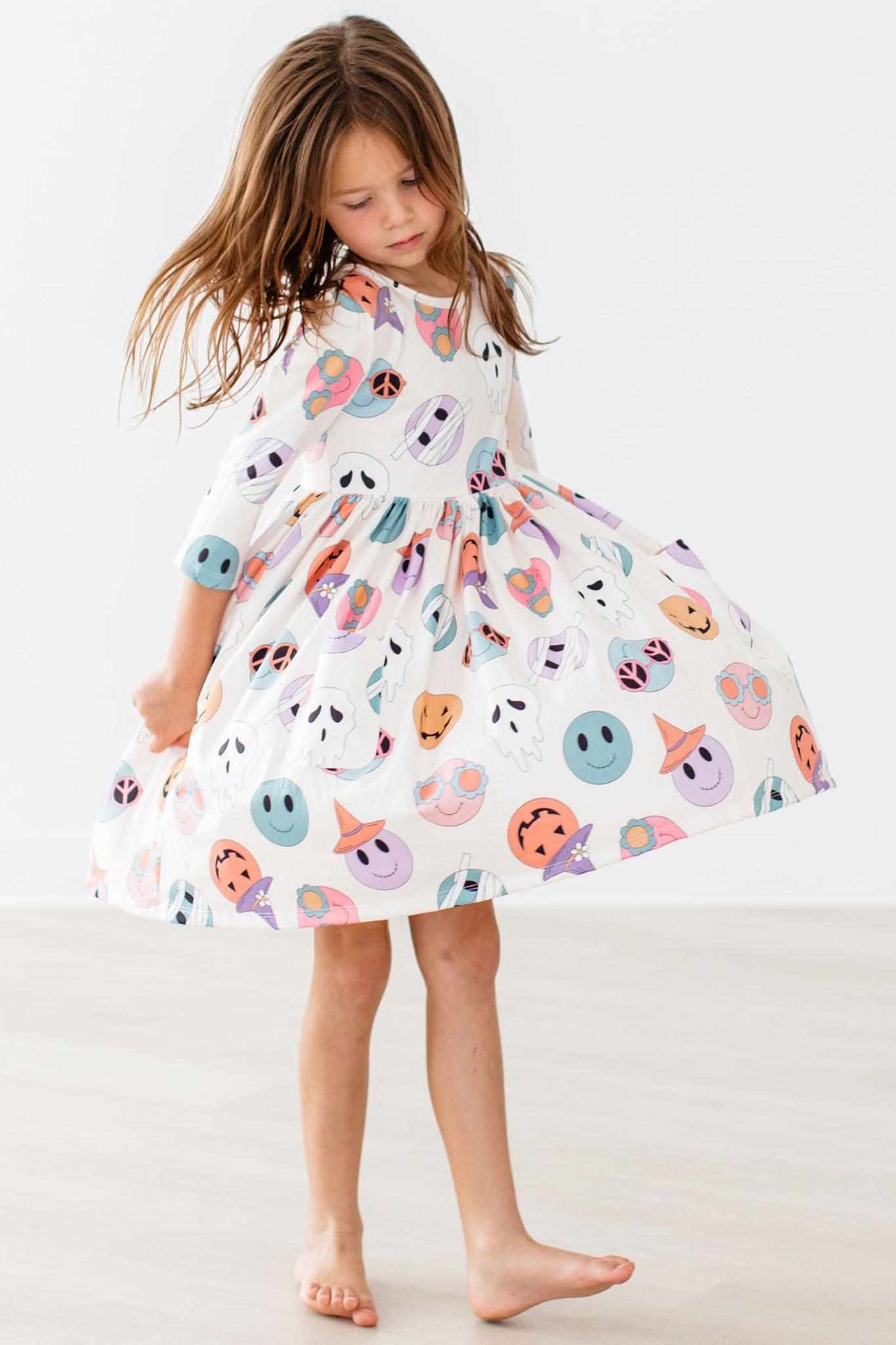 Mila & Rose ® Monster Mash Three Quarter Sleeve Pocket Twirl Dress - Apparel & Accessories > Clothing > Dresses Twirl Pocket Dress 3/4
