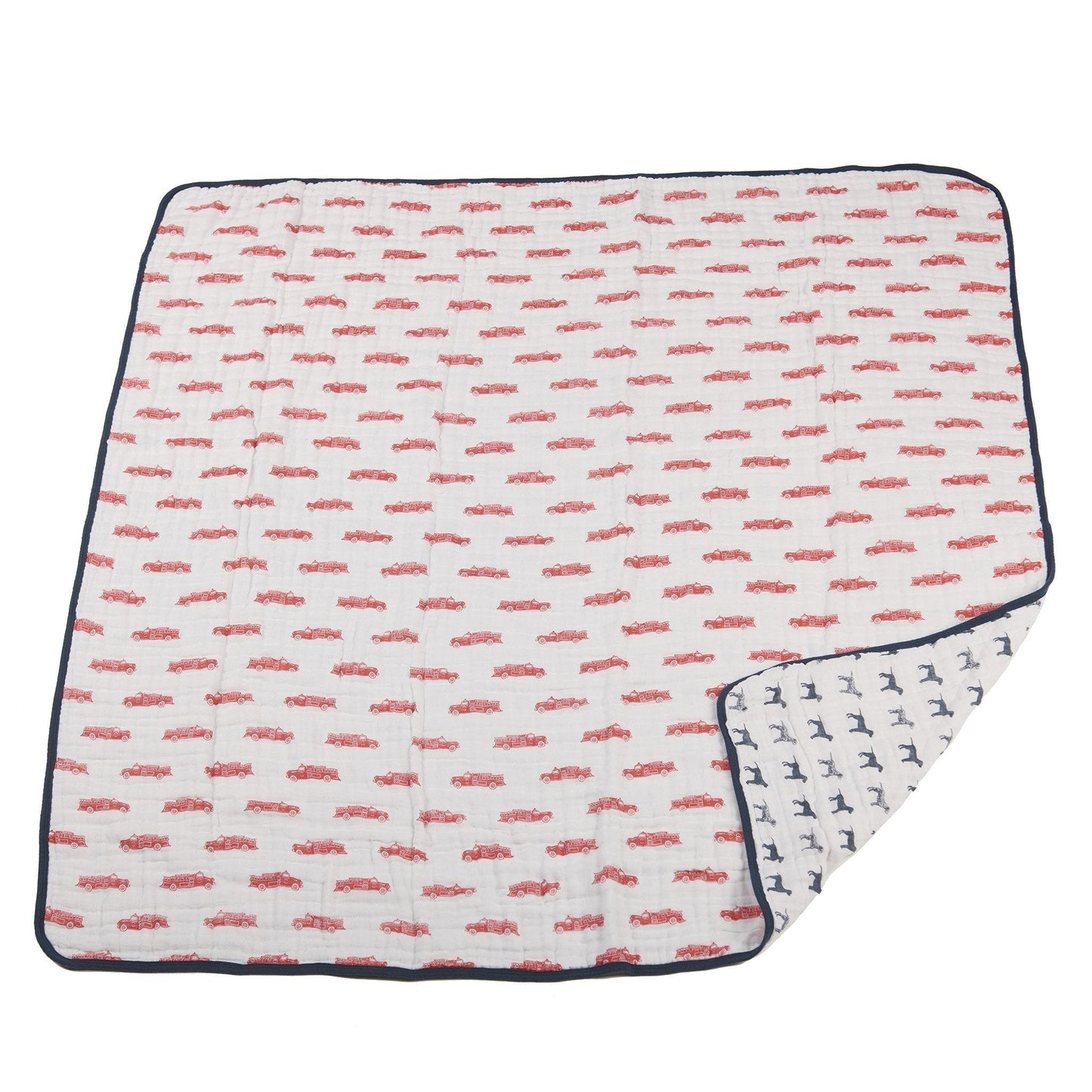 Fire Truck And Dalmatian Cotton Muslin Newcastle Blanket Newcastle Classics