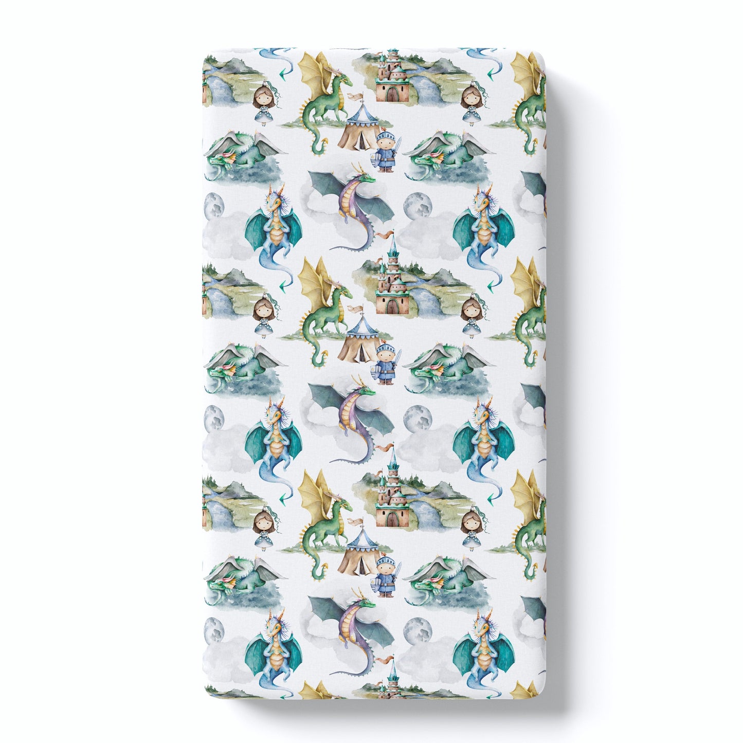 Fitted Crib Sheet Dragons and Knights Theme for Baby Boy Nursery Honey Lemonade