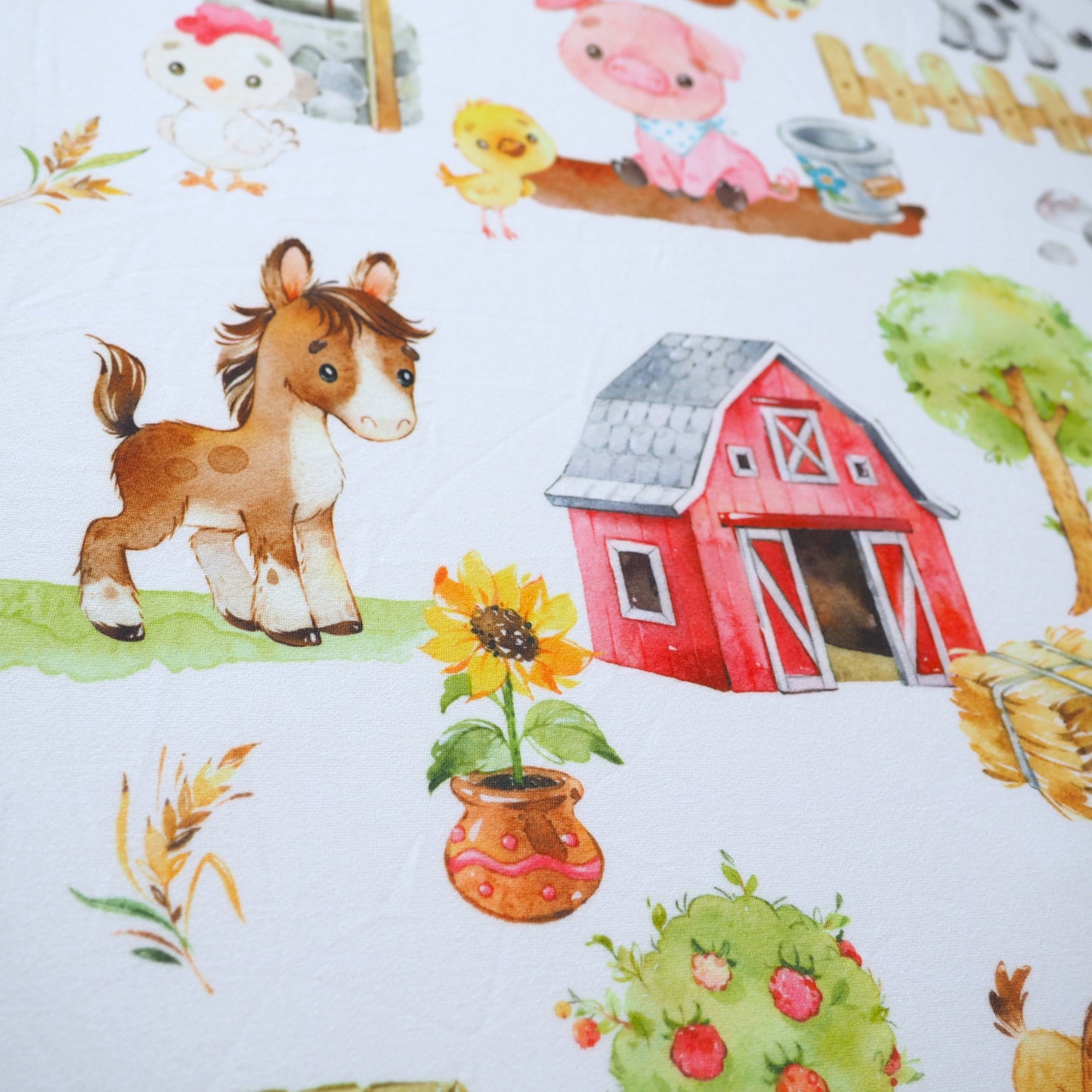 Fitted Crib Sheet Farm Animals Cozy Soft Nursery Bedding Honey Lemonade