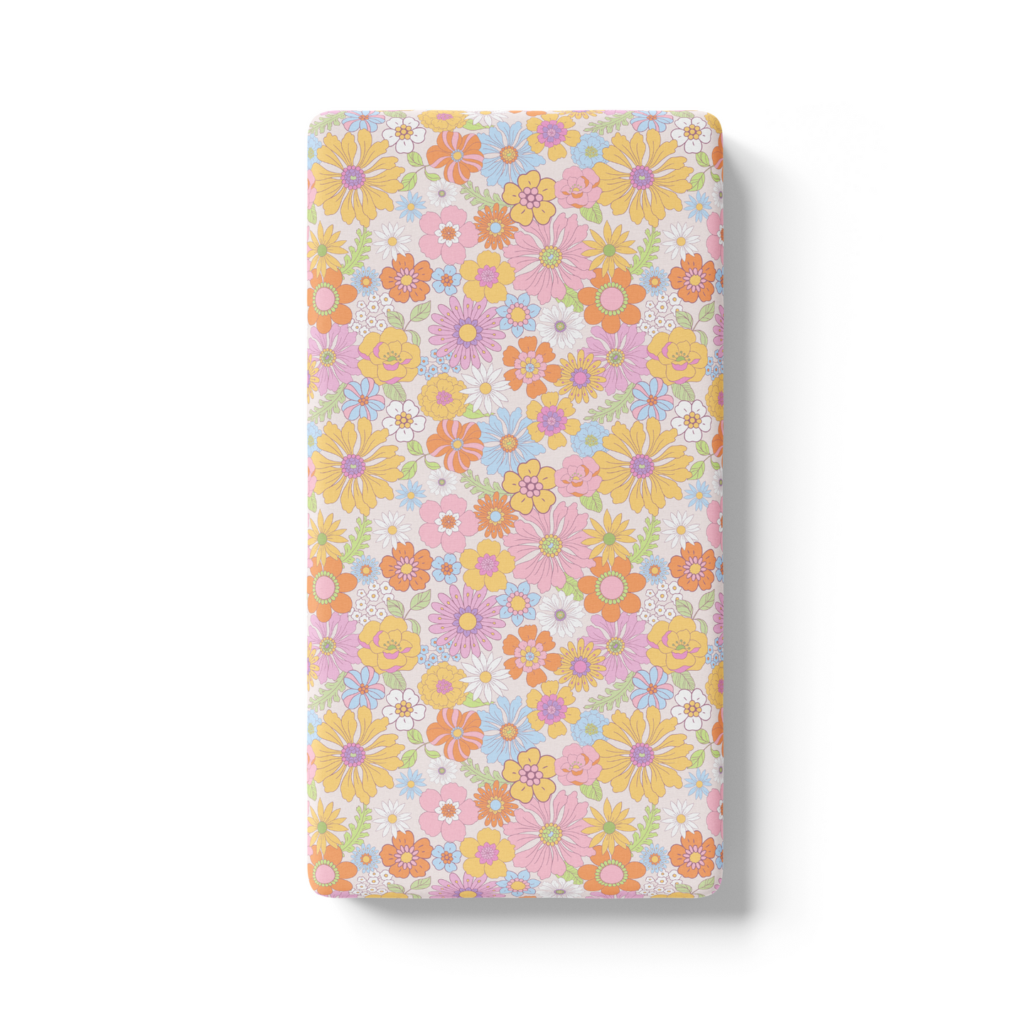 Fitted Crib Sheet Retro Floral Pattern Soft Comfortable Baby Bedding Honey Lemonade
